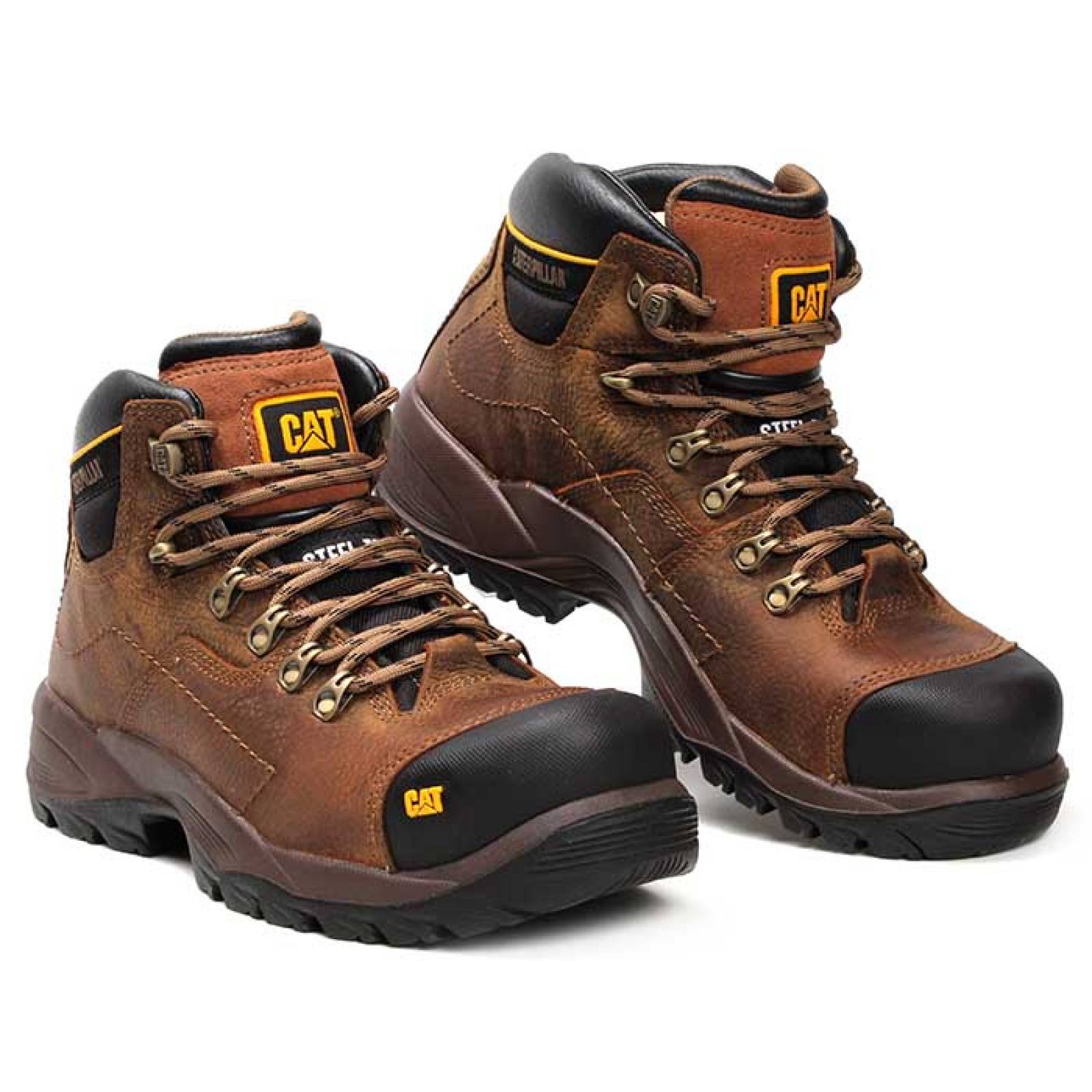 Bota industrial para caballero caterpillar p711840 cafe piel