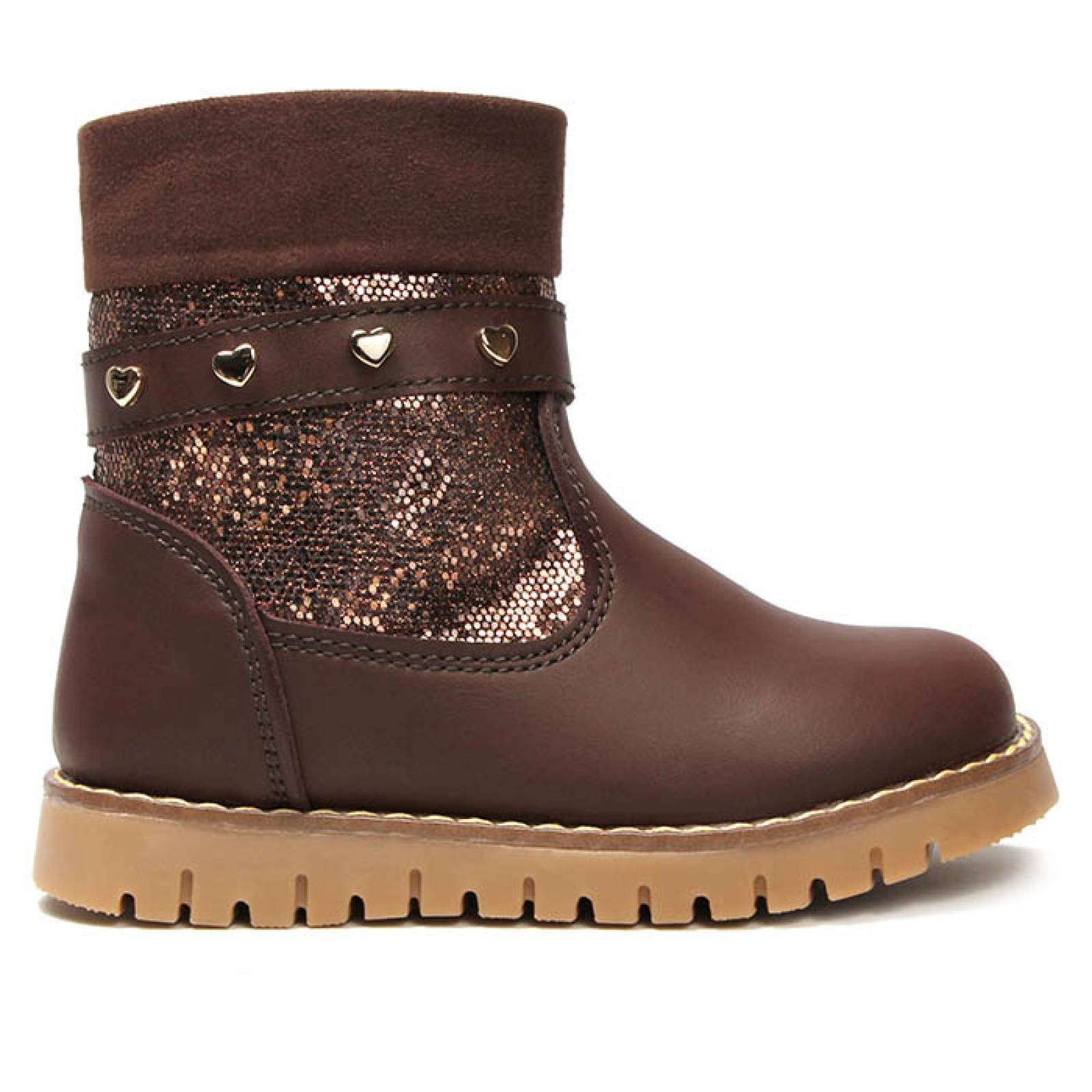 bota casual para niña bambino a9414-c5 cafe