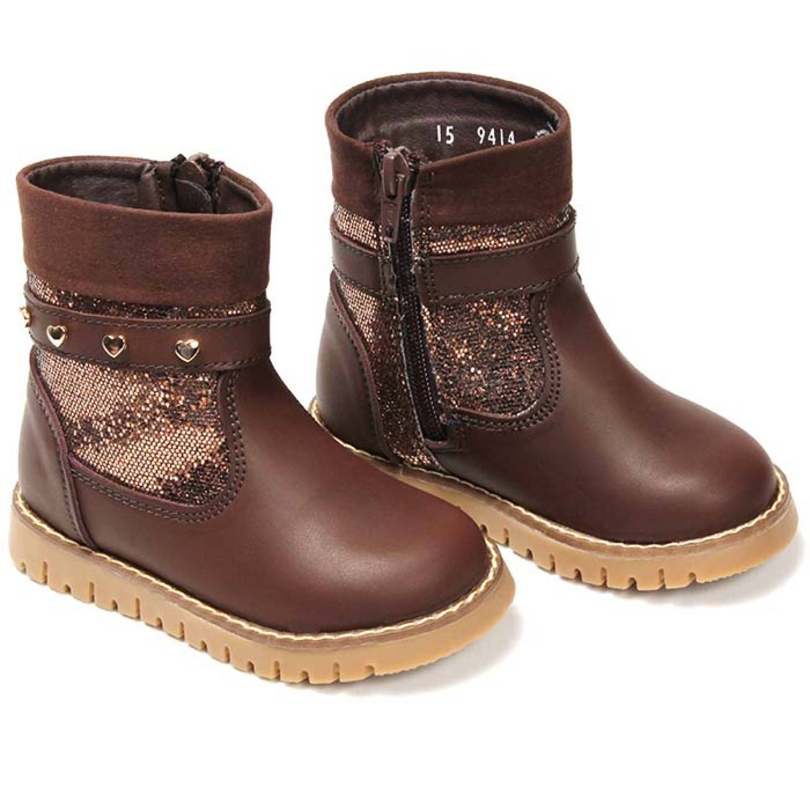bota casual para niña bambino a9414-c5 cafe