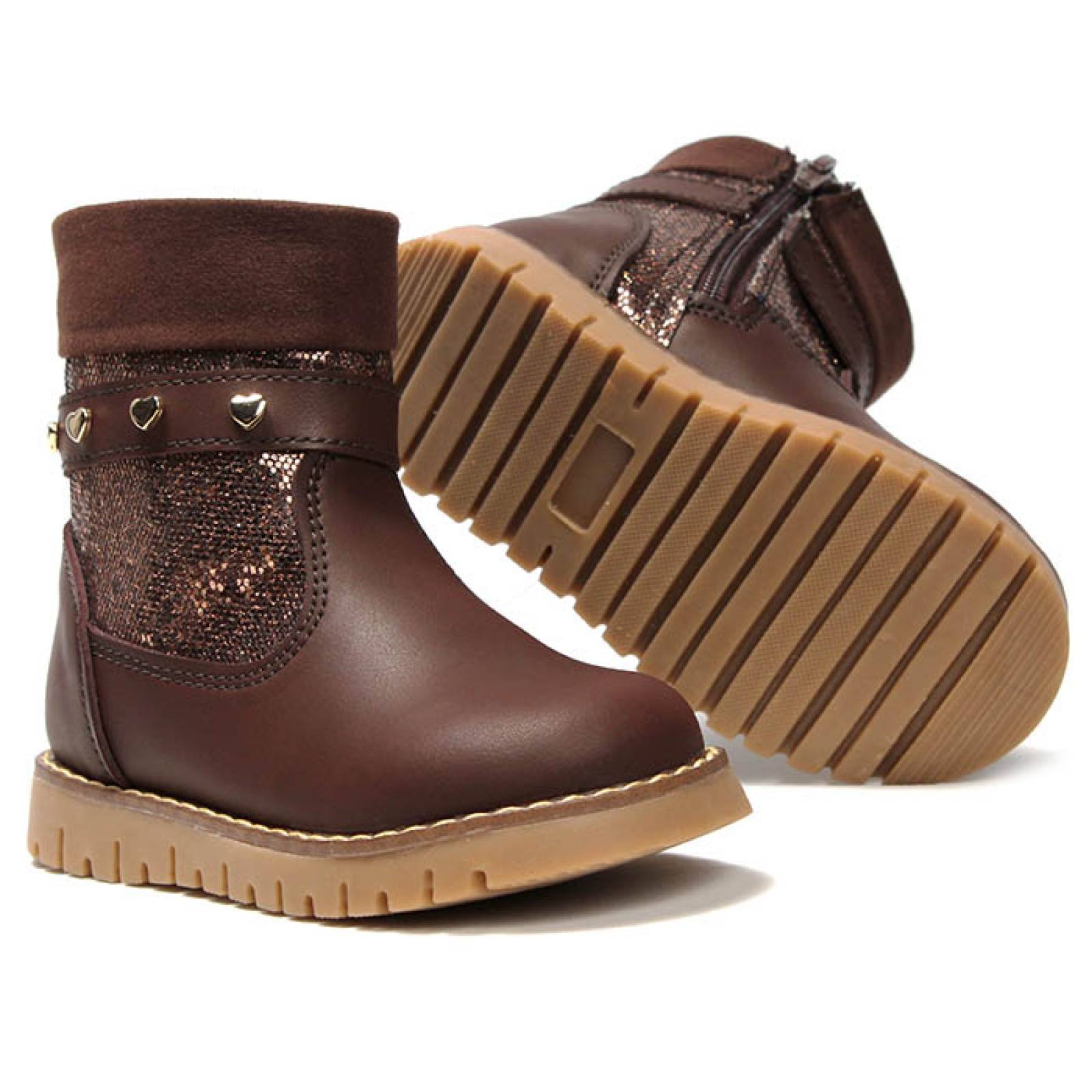 bota casual para niña bambino a9414-c5 cafe