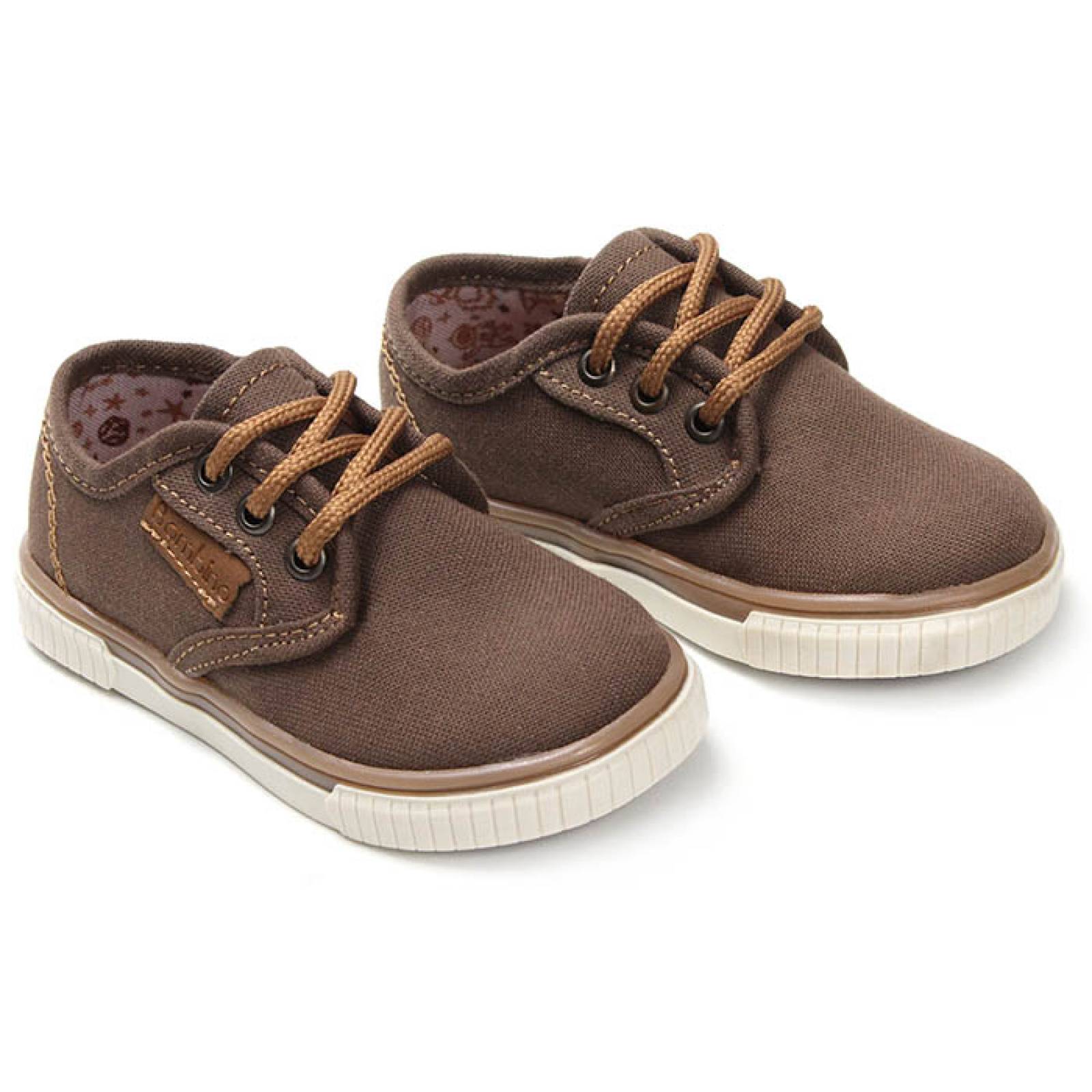 zapato casual para niño bambino ba3843-kak cafe lona