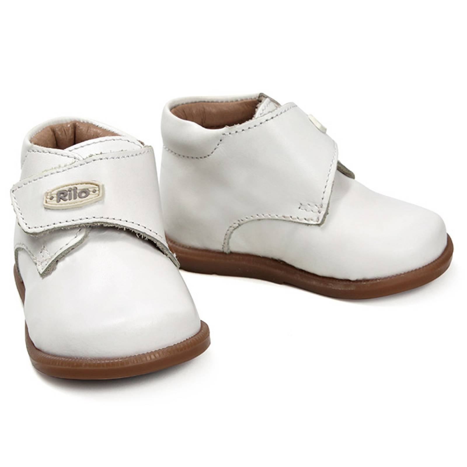 Zapato para niño/bebe Rilo 2953-100 en piel color blanco