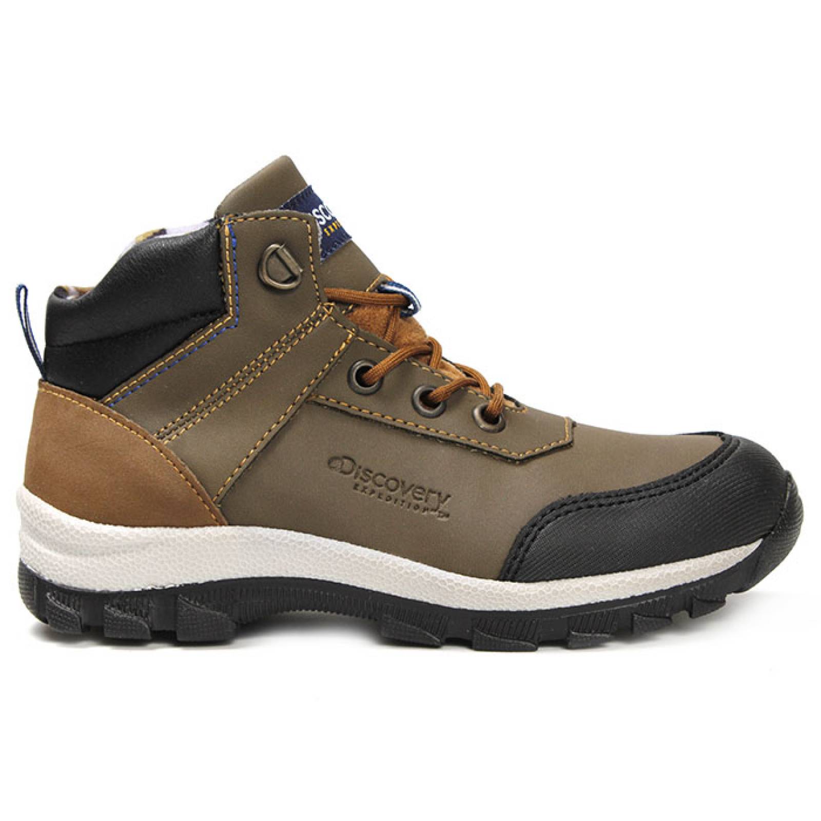 bota casual para niño discovery d8-12310ve verde piel