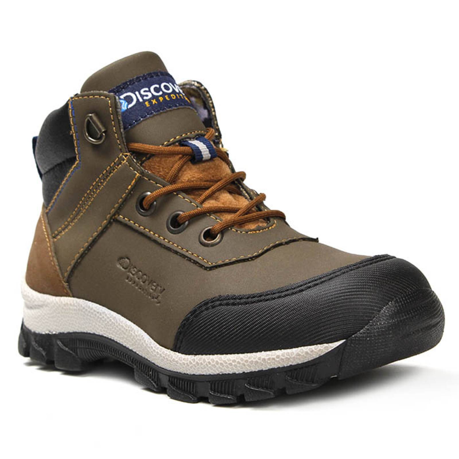 bota casual para niño discovery d8-12310ve verde piel