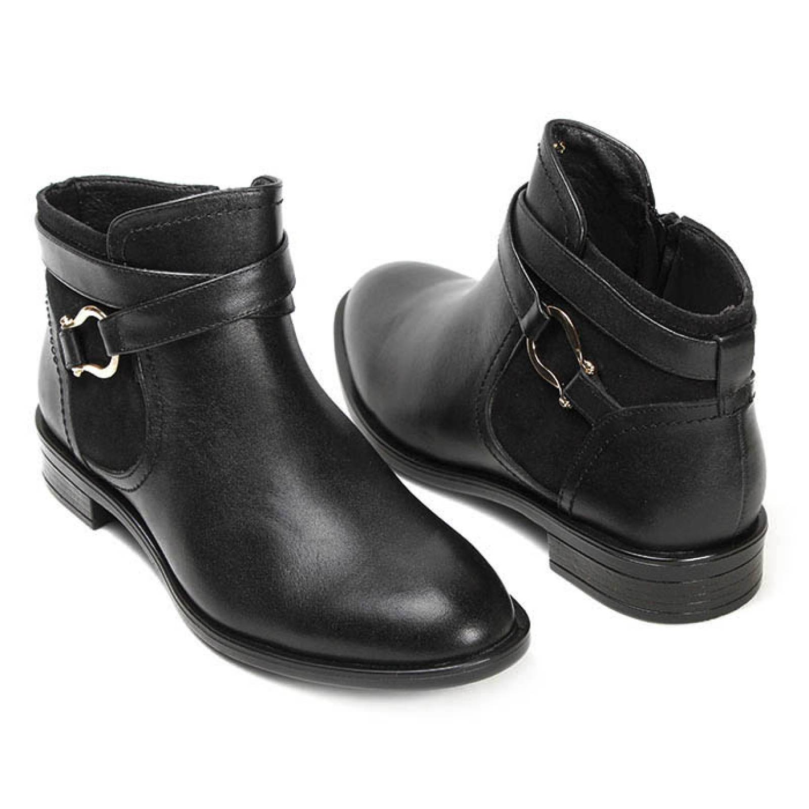 botin casual para dama sporty finos sp-1994neg negro piel