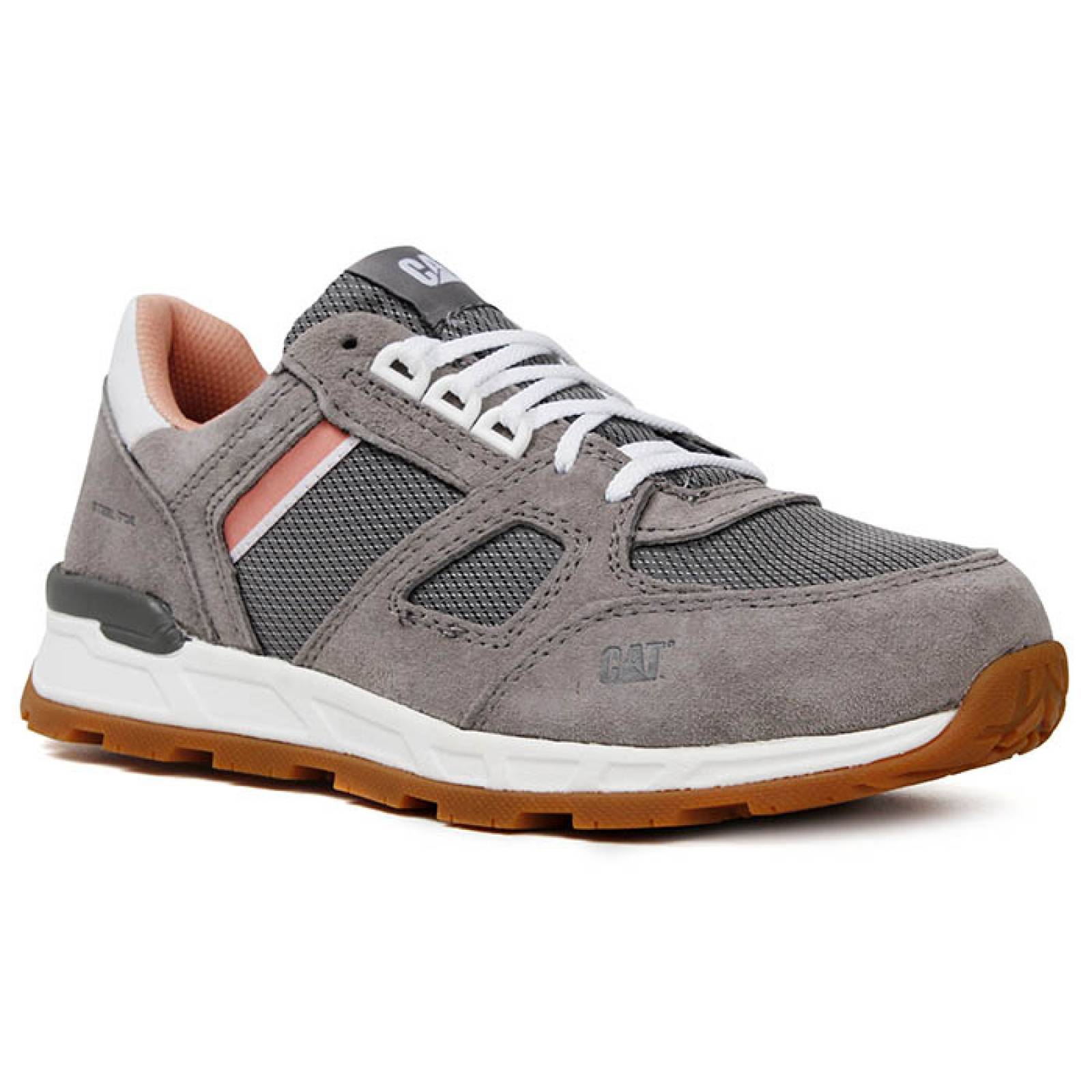 Tenis industrial para dama Caterpillar P91013 gris nobuck