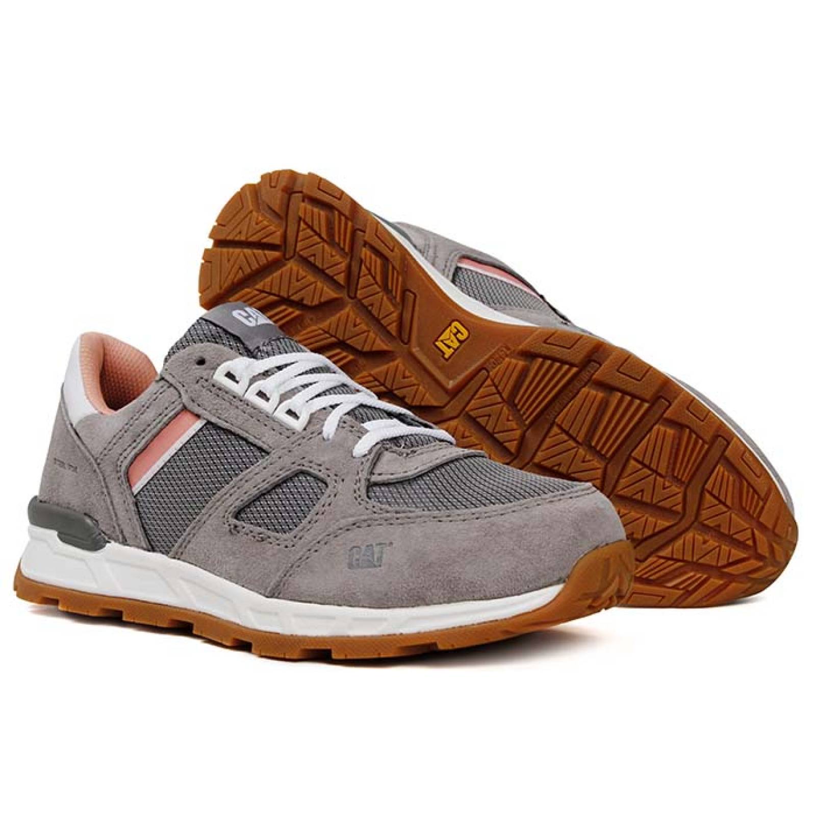 Tenis industrial para dama Caterpillar P91013 gris nobuck