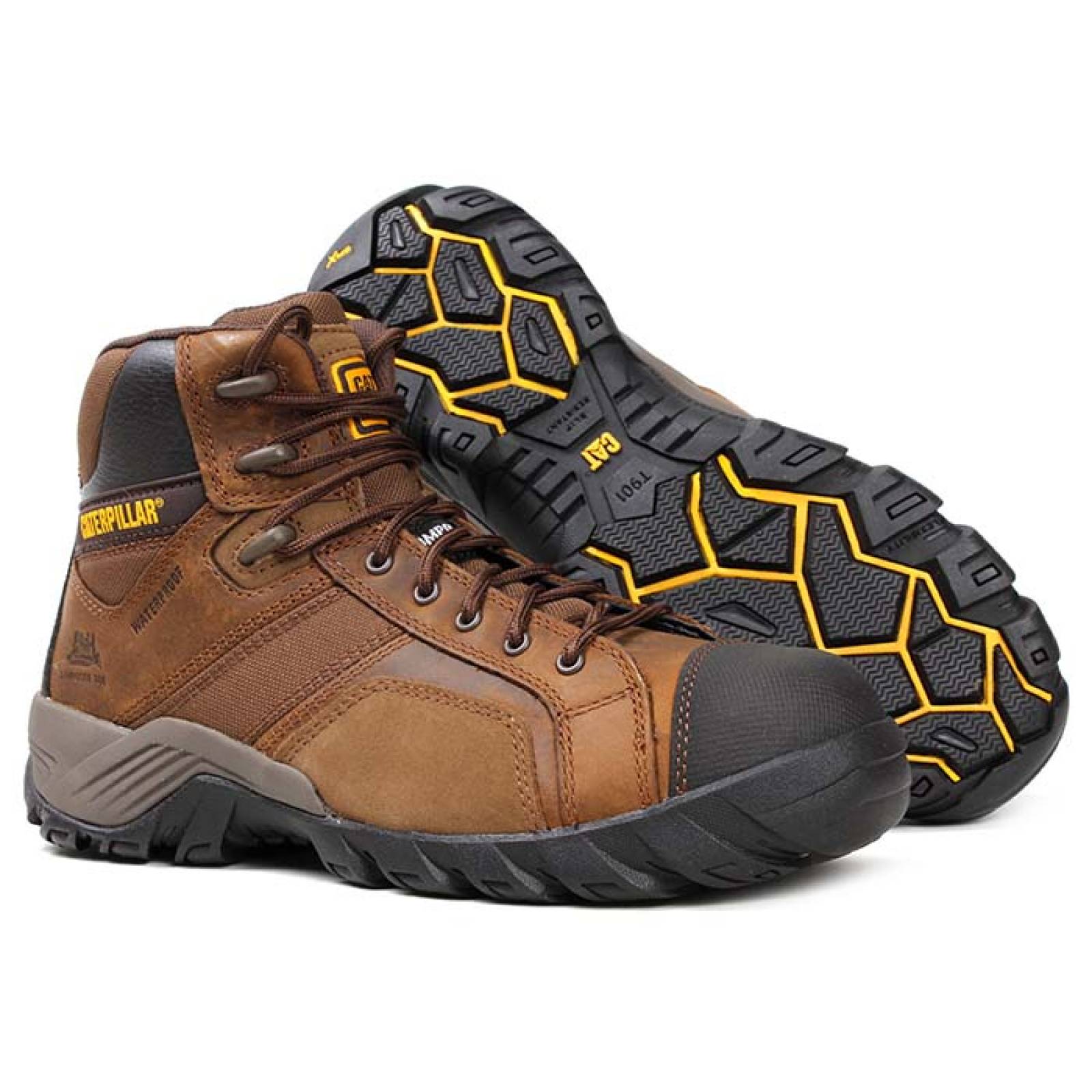 Bota industrial Caterpillar para caballero CA-90091C Cafe