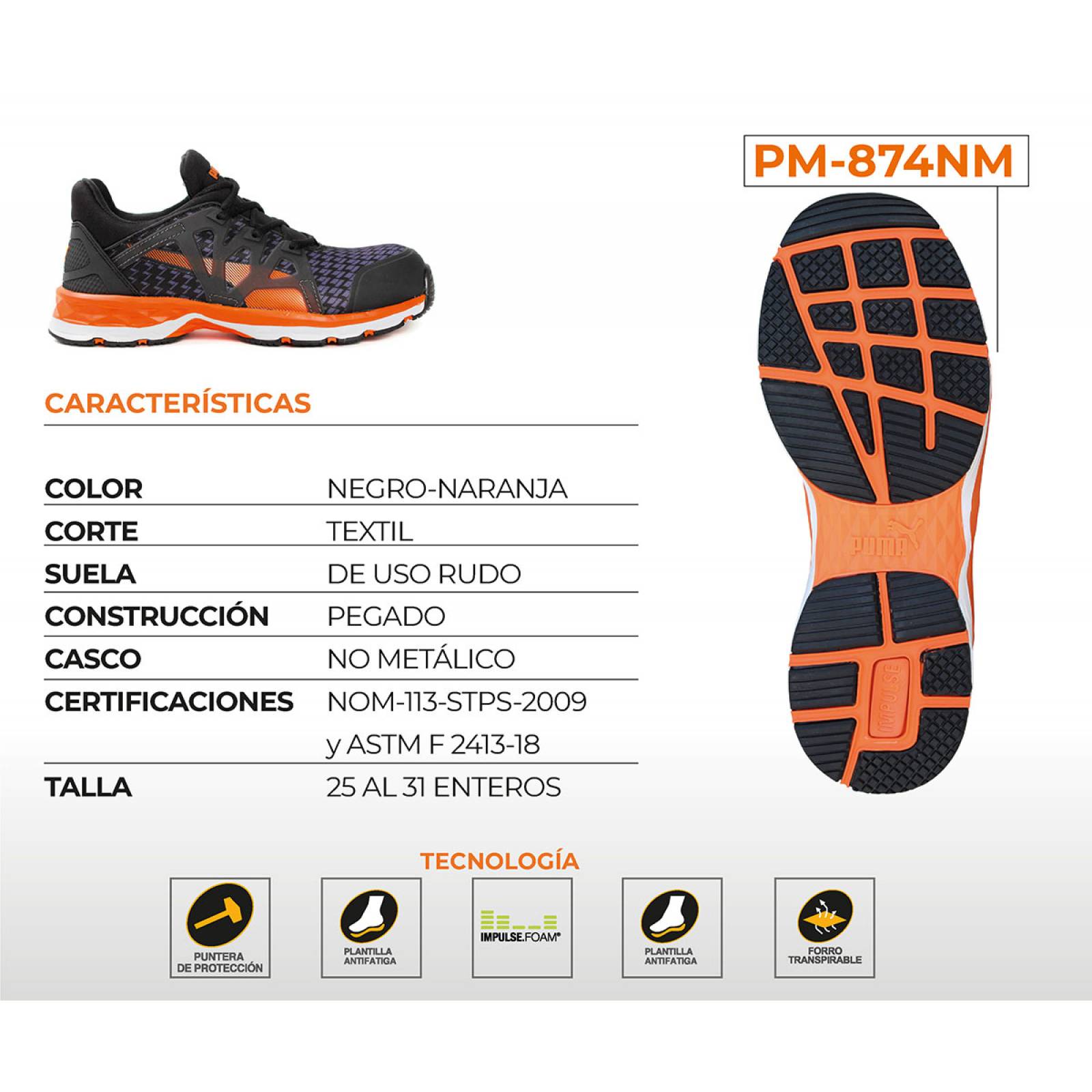 Tenis Industrial Puma Safety Negro Para Caballero PM-874NM