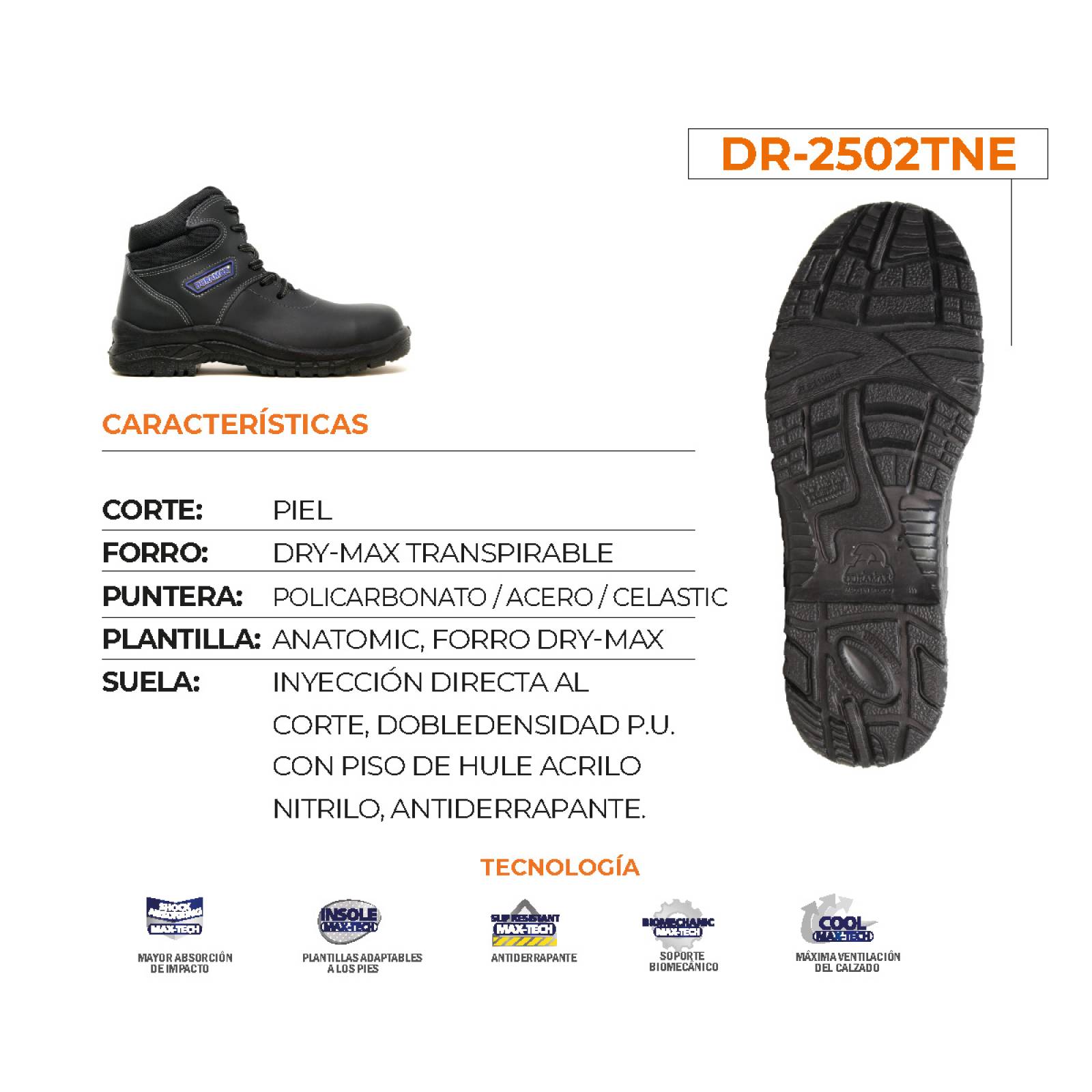 Bota Industrial Duramax Negro Para Caballero DR-2516TNE