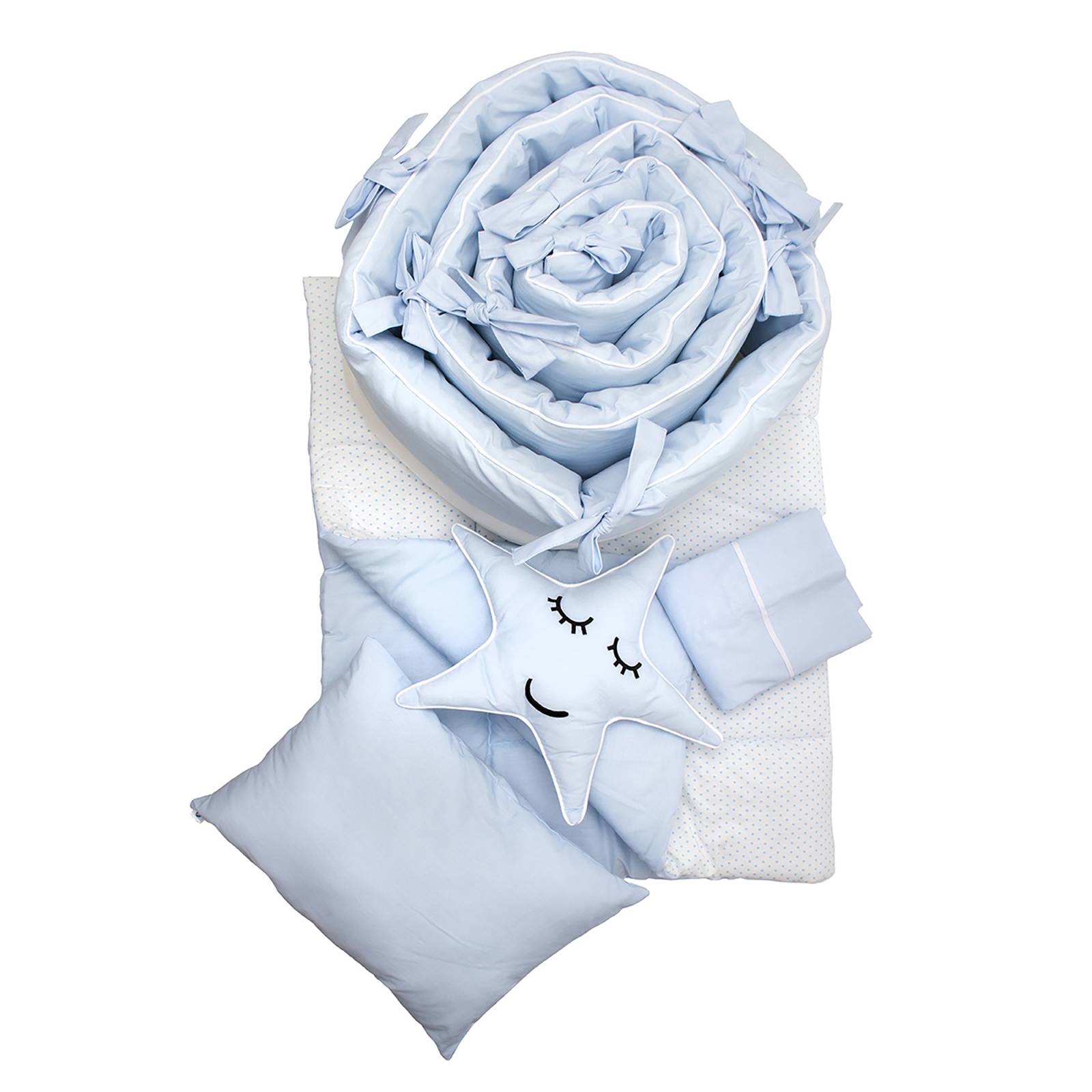 Juego de Cuna Cary Blue Stars 70x130 cm 6 Piezas