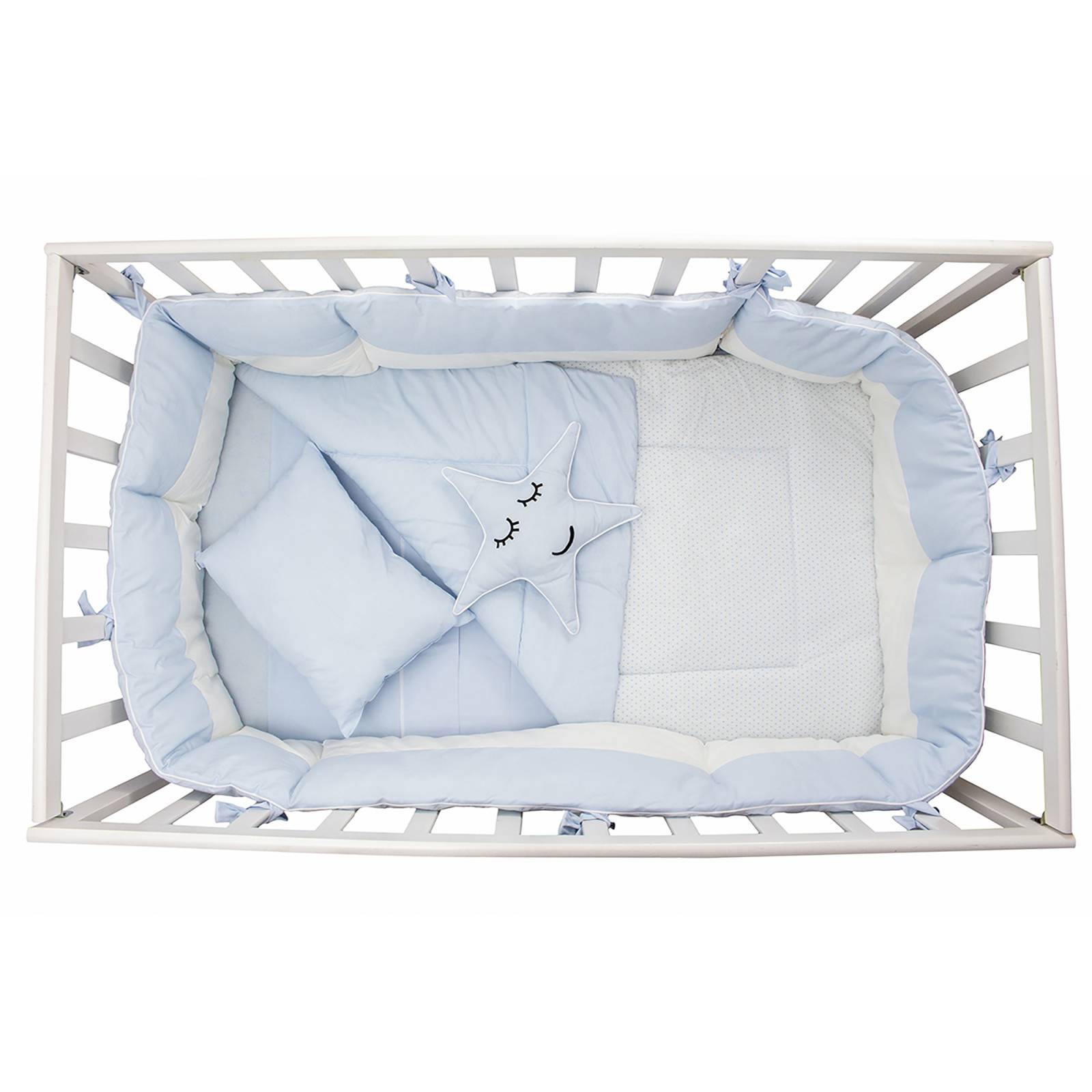 Juego de Cuna Cary Blue Stars 70x130 cm 6 Piezas