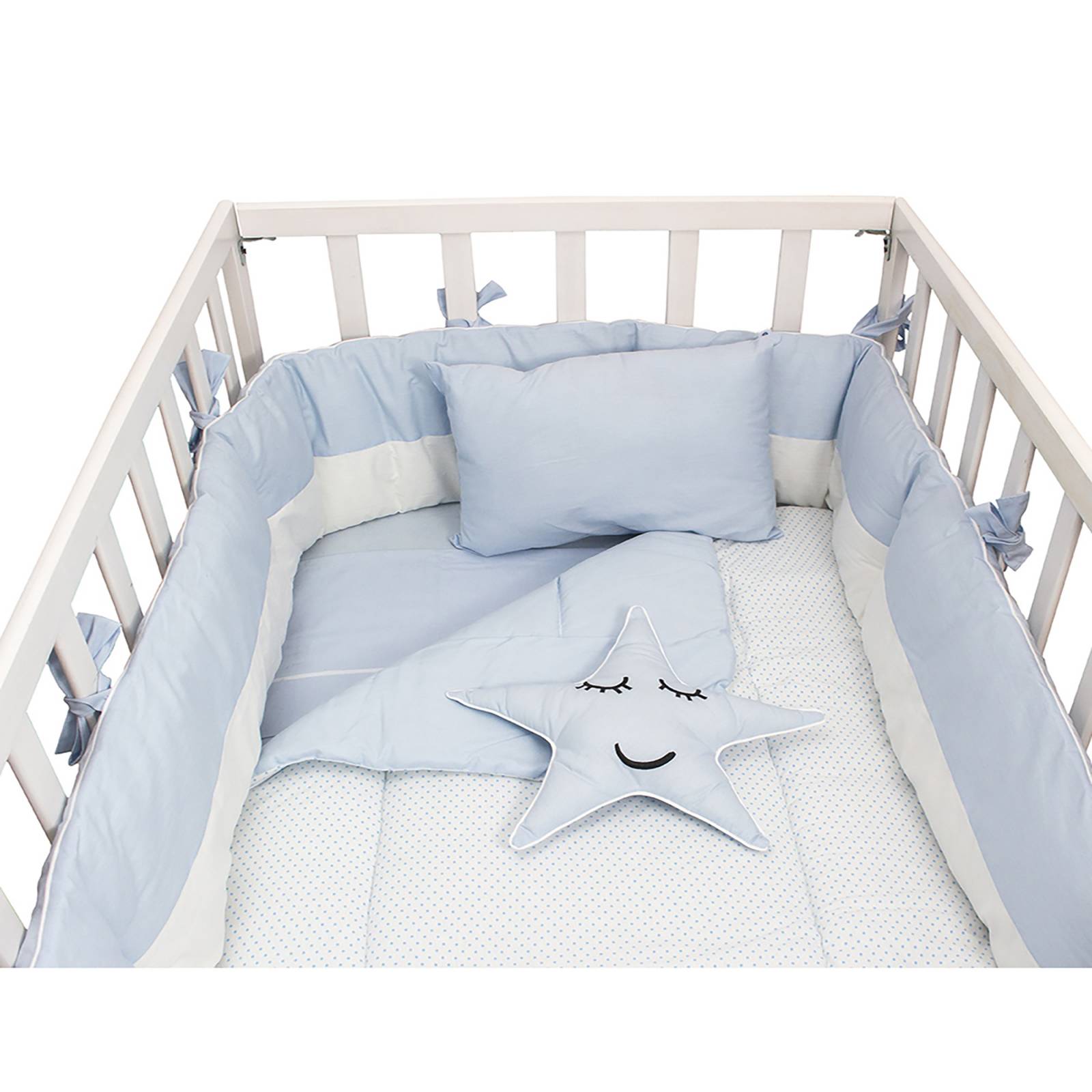 Juego de Cuna Cary Blue Stars 70x130 cm 6 Piezas