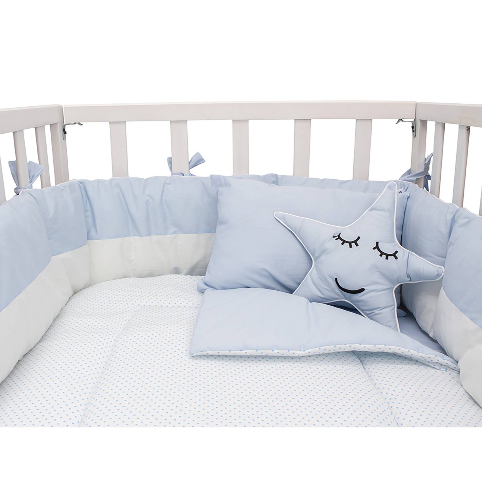 Juego de Cuna Cary Blue Stars 70x130 cm 6 Piezas