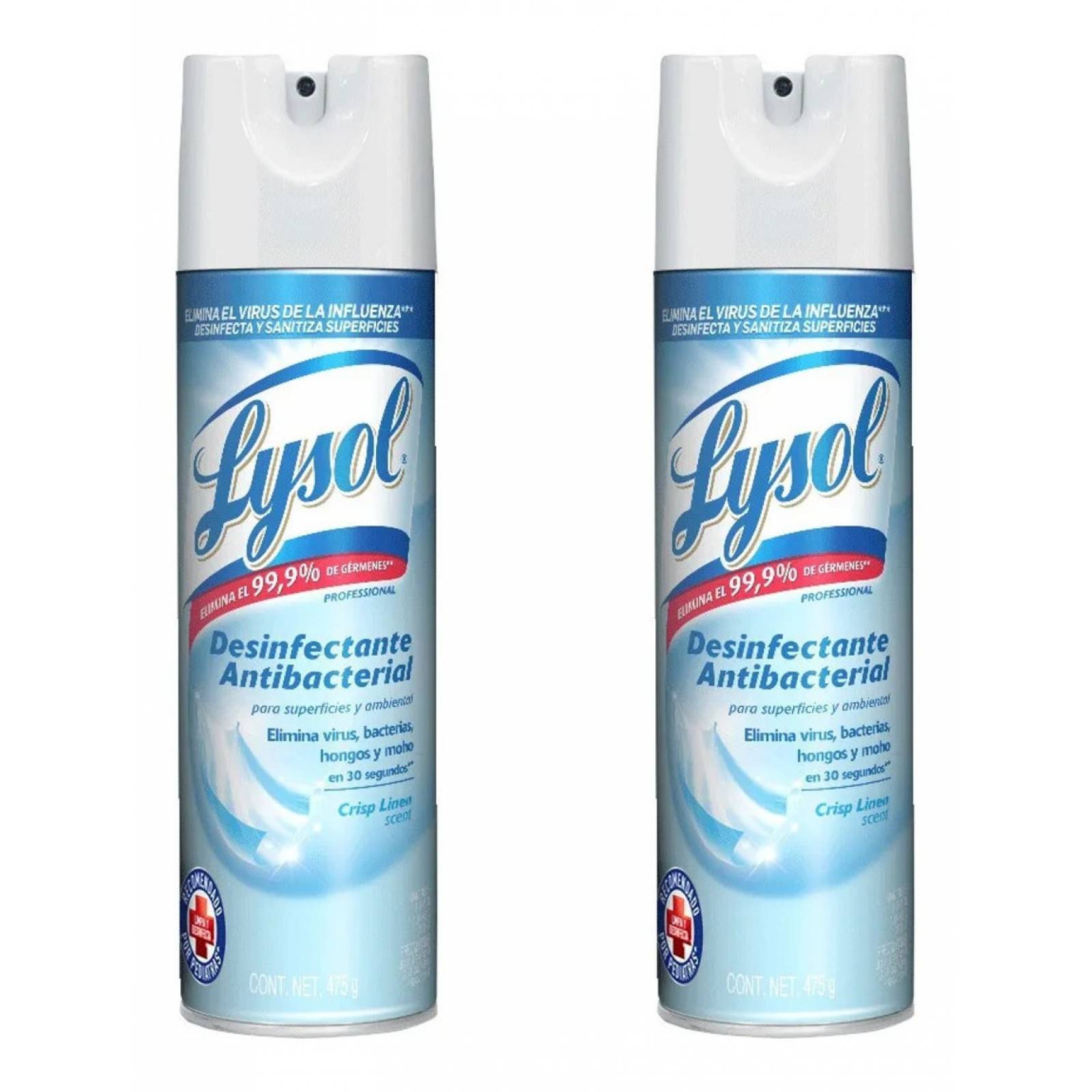 Spray Desinfectante Antibacterial Lysol Crisp Linen 475g X2