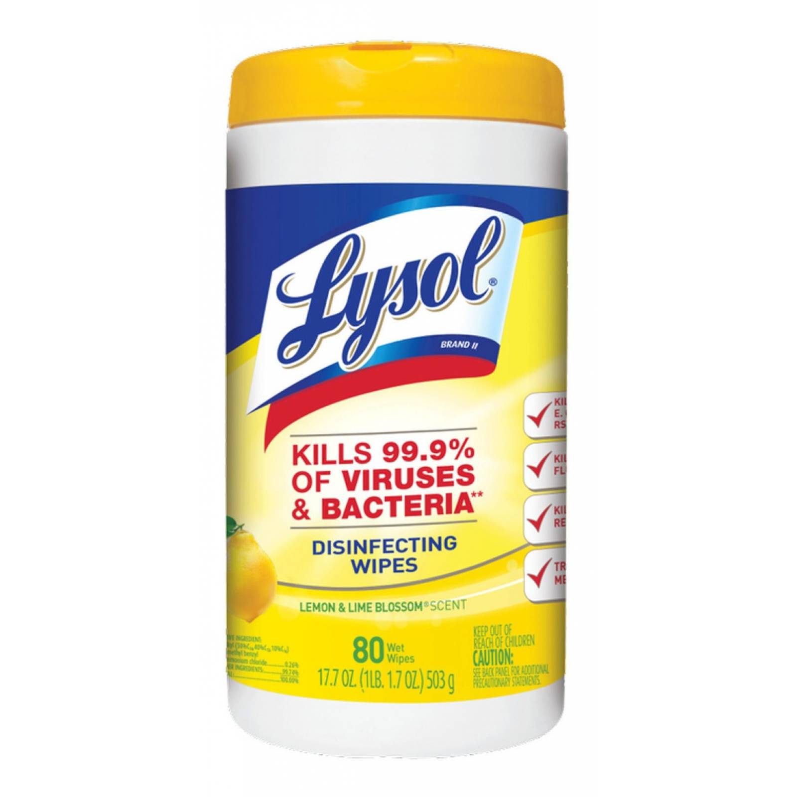 80 Toallitas Desinfectantes Para Superficies Lysol Citrus