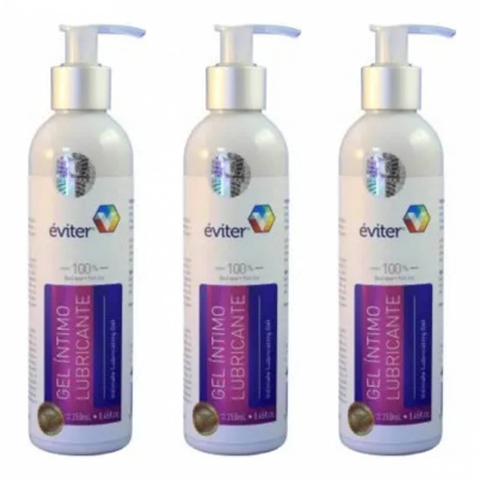 Gel Lubricante Intimo Eviter 250ml 3 Piezas Estimulador