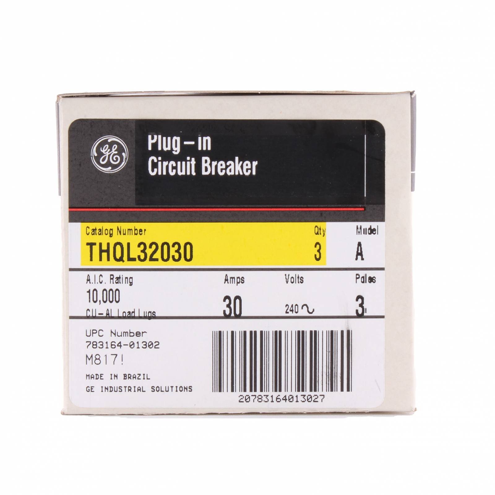 GE THQL32030 Interruptor T Enchufable 3P 30A 240VAC