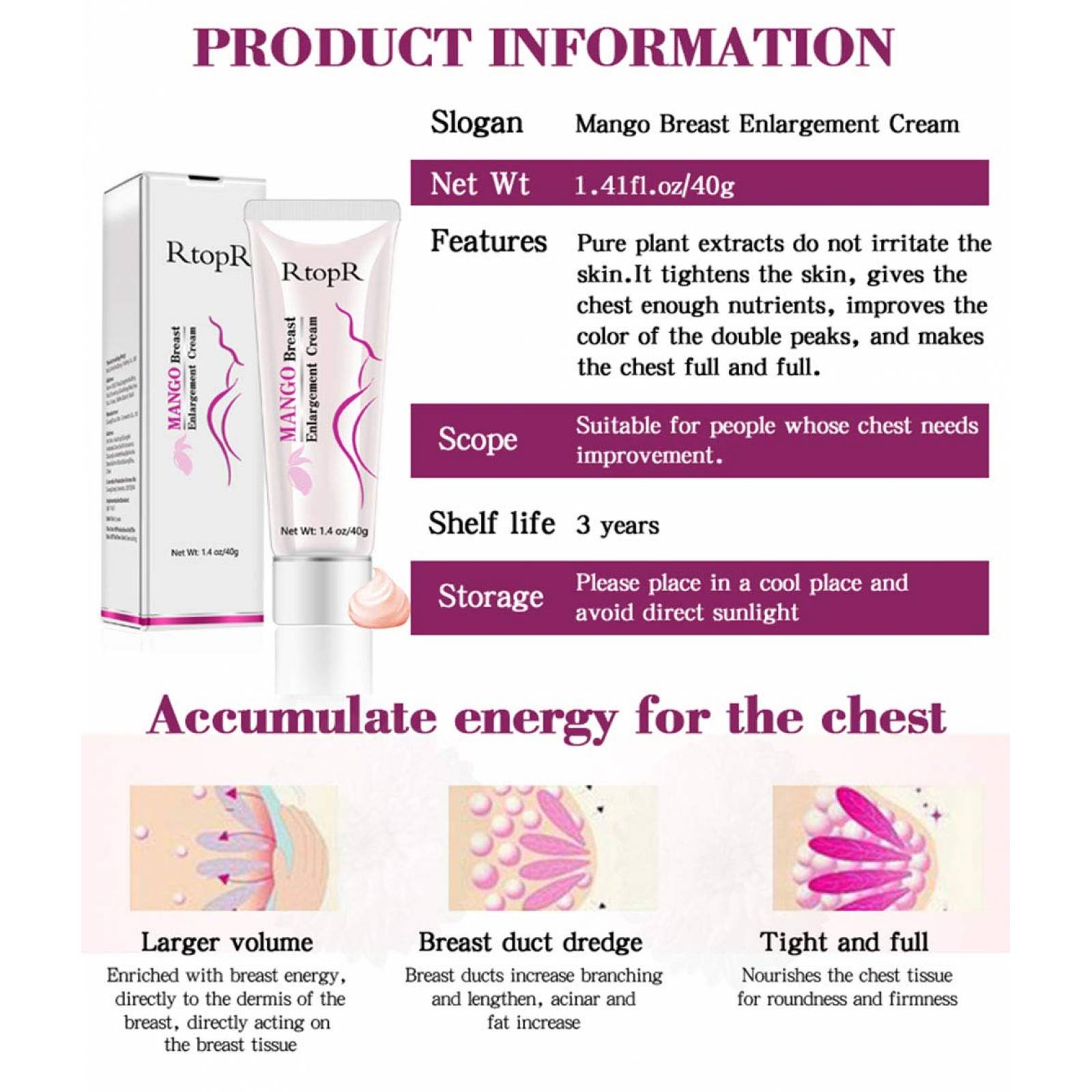 Crema Para Aumento De Senos Must Up Reafirmante Wow Bust 40g