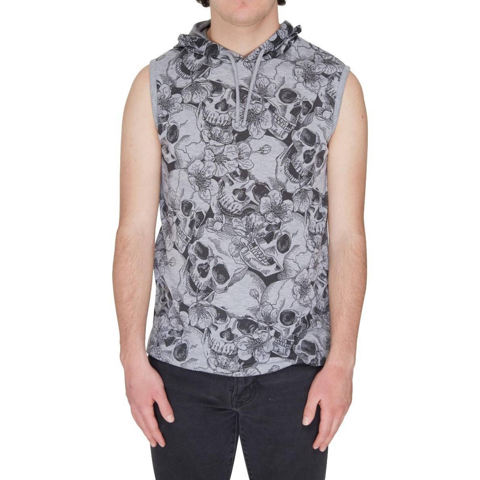 Playera American Wear Sin Manga De Hombre Calaveras Capucha