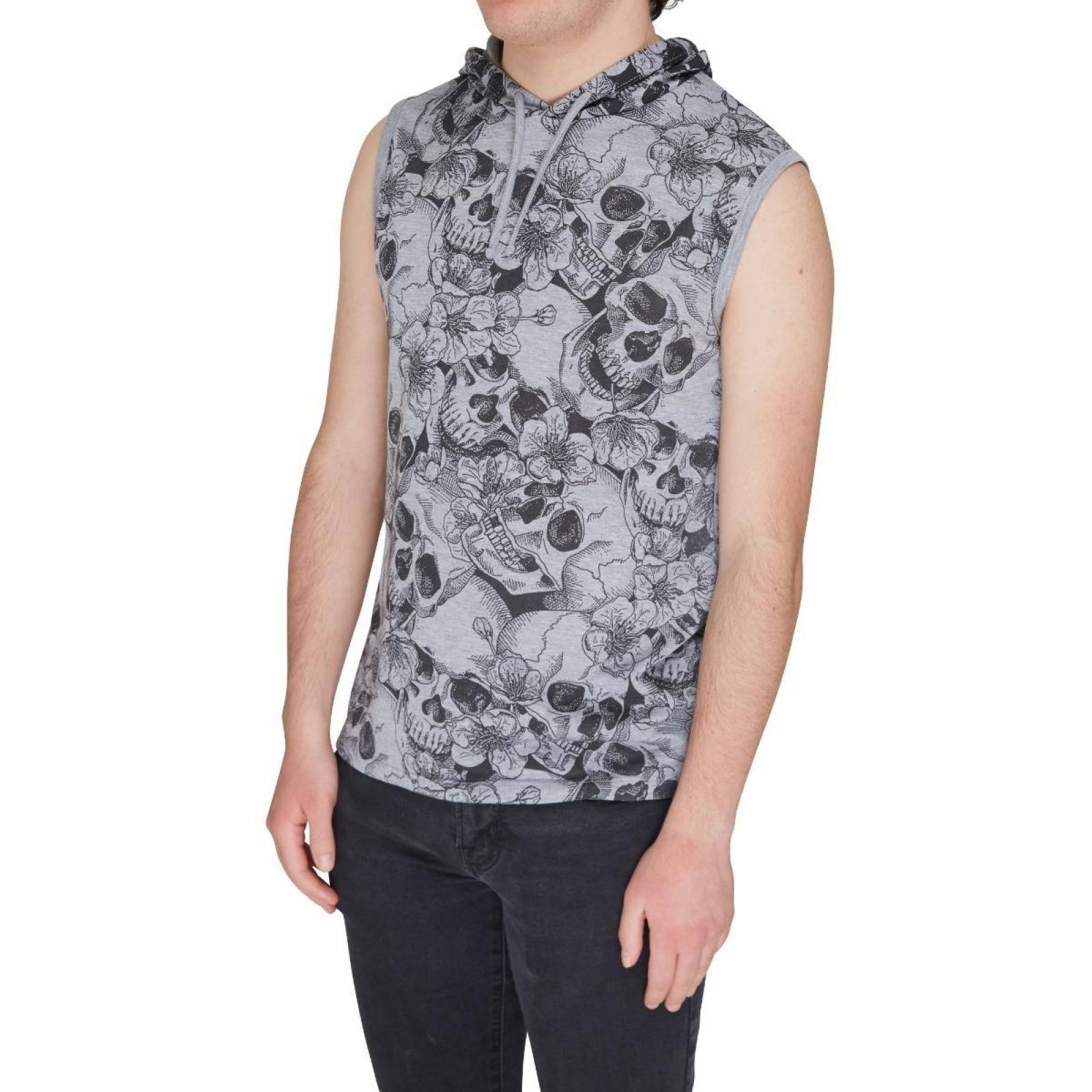 Playera American Wear Sin Manga De Hombre Calaveras Capucha