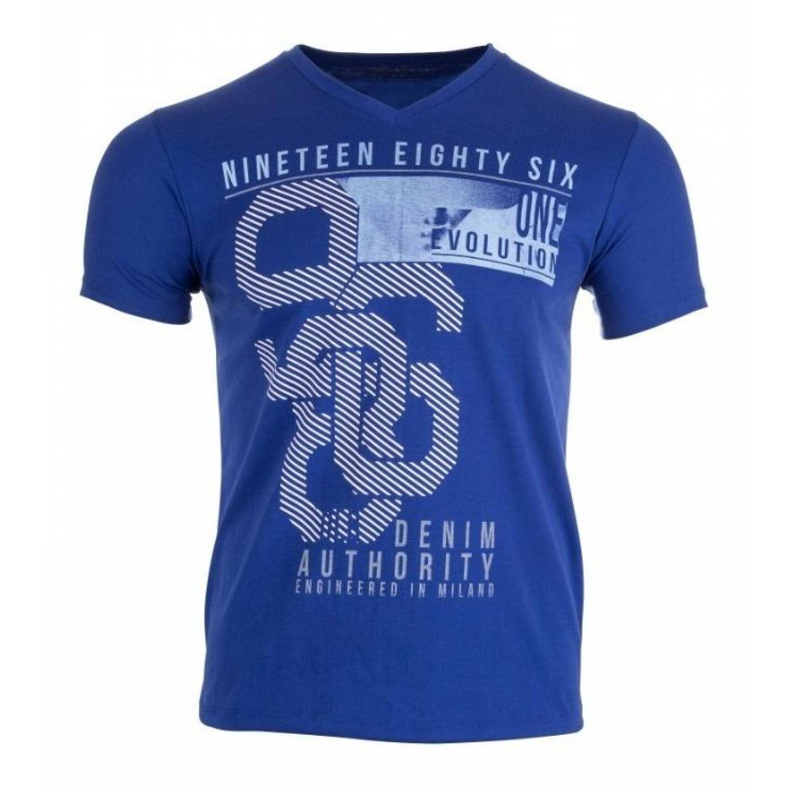 Playera De Hombre American Wear Denim Authority Cool Azul 