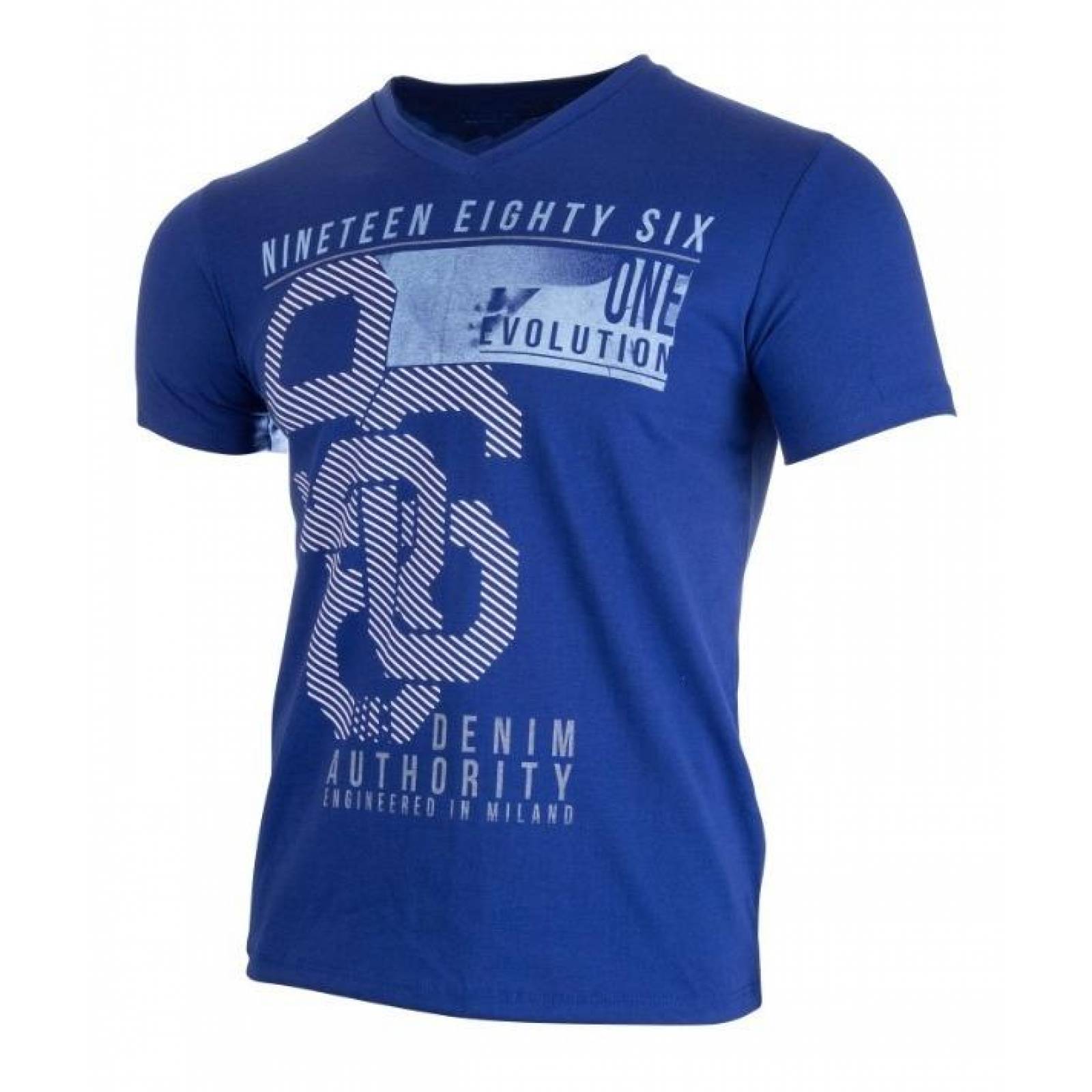 Playera De Hombre American Wear Denim Authority Cool Azul 