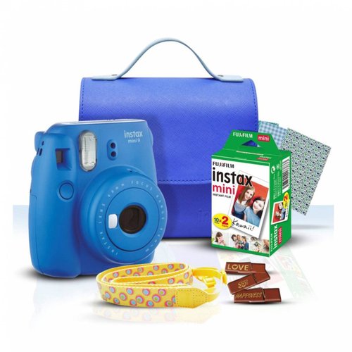 Cámara Instax Mini 9 kit de inicio Cobalto Azul con estuche y accesorios Fujifilm Instantánea