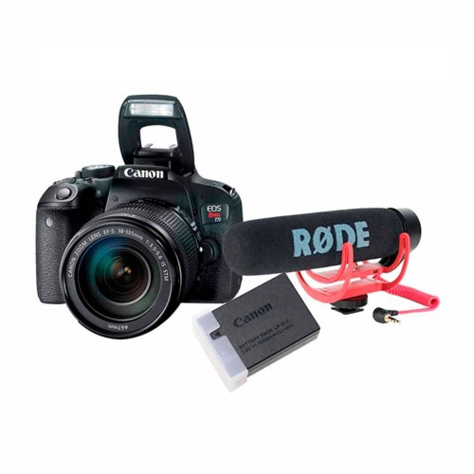 Cámara Canon EOS REBEL T7i Con Lente 18 135mm IS STM  Microfono RODE y Batería LP E17 Kit Especial Y