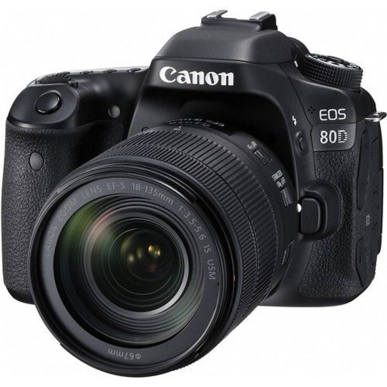 Cámara Canon 80D con lente 18 135 y EF S 10 18 IS STM