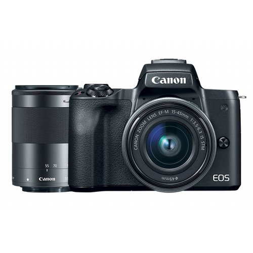 Cámara Canon EOS M50 con lente EF M 15 45 mm IS STM y EF M 55 200mm f 4 5 6 3 IS STM kit 2 lentes