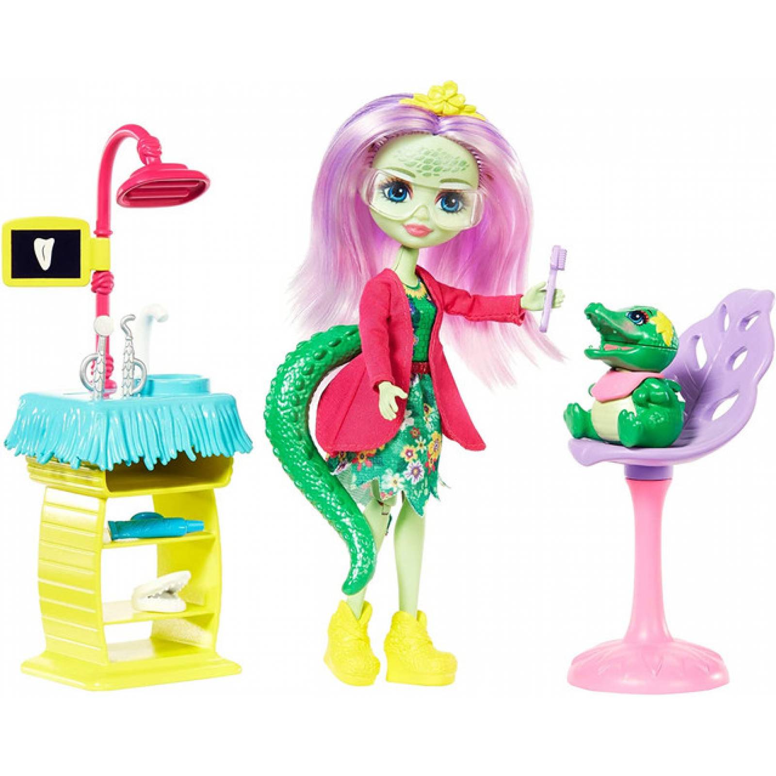 Enchantimals Vamos al Dentista Andie Alligator y Marshy