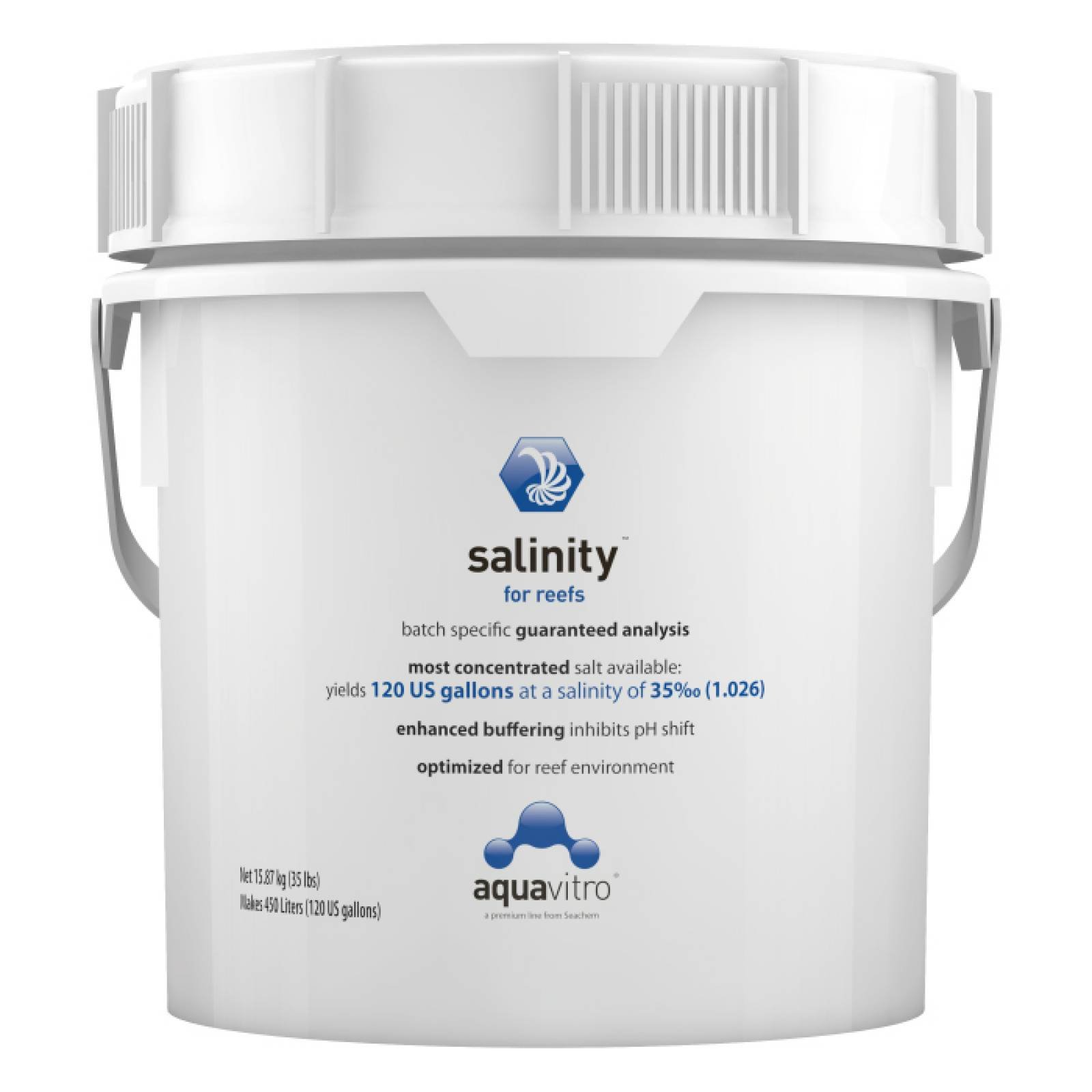 Aquavitro Salinity Preparado Anhidro Profesional 15,7 kg Prepara 120 galones Especial Arrecife