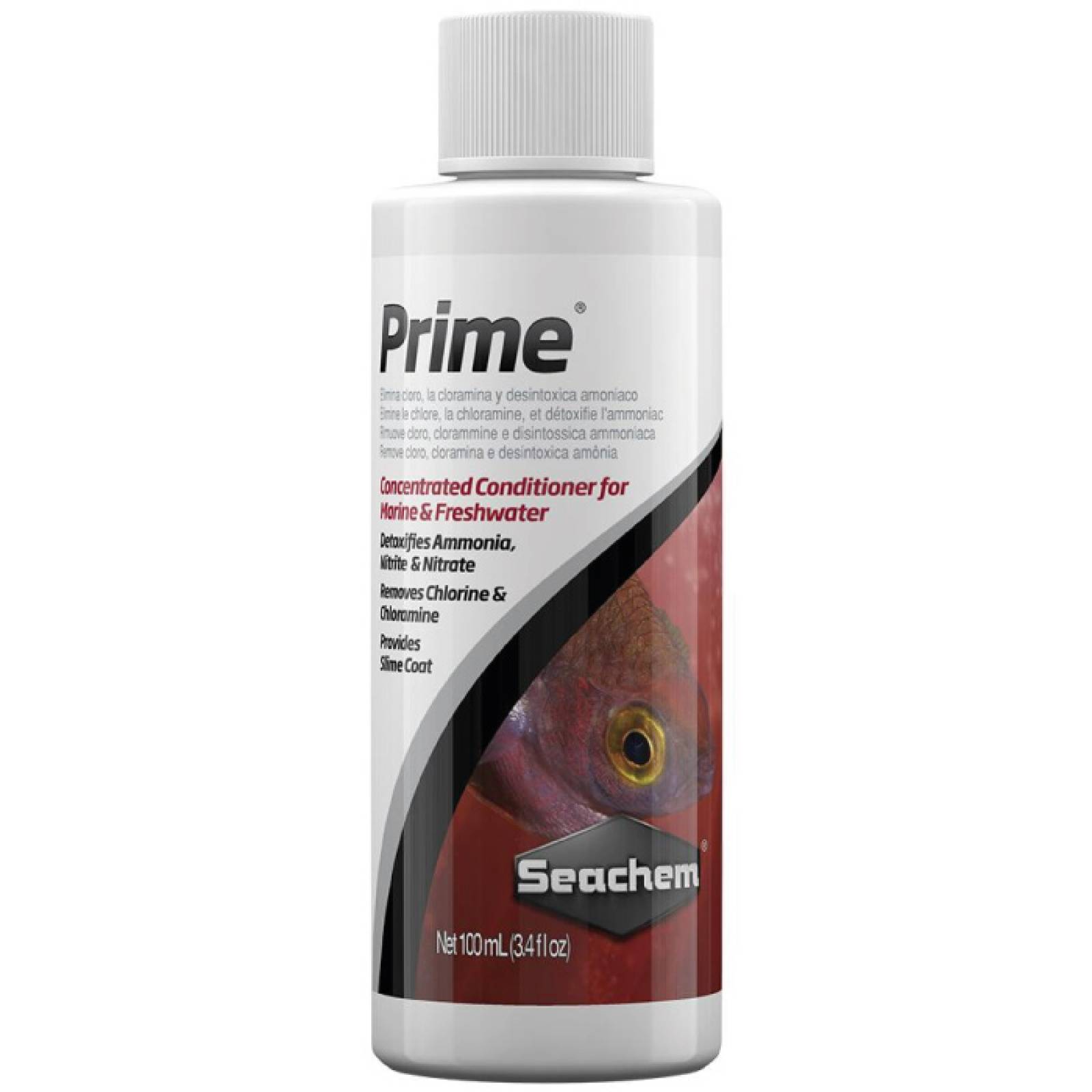 Seachem Prime 100 Mililitros 3,4 Onza para Acuarios de Agua Dulce y Salada