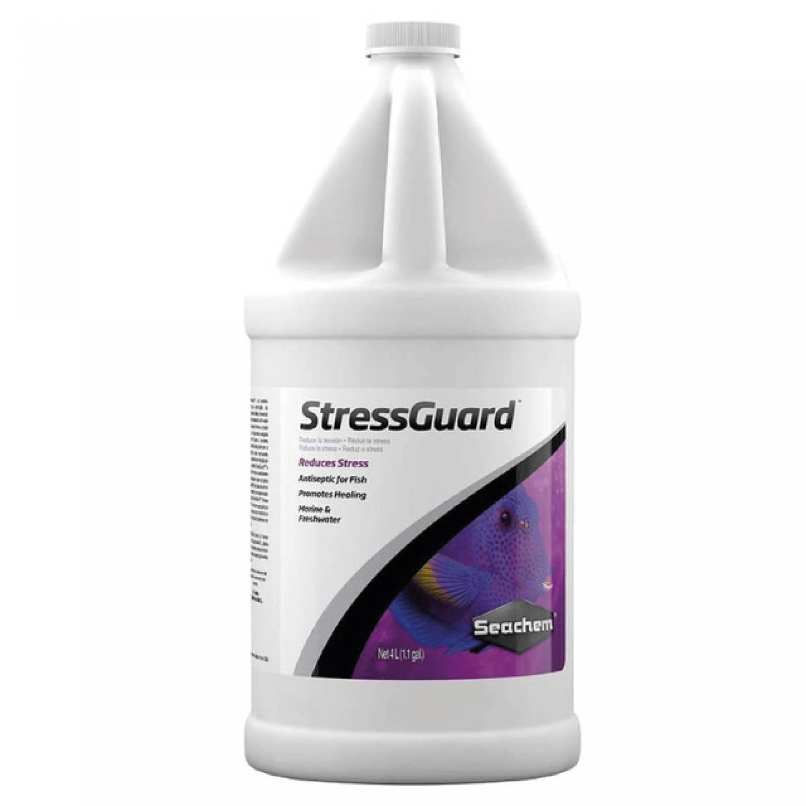 Seachem Stressguard 4 Litros 1Galon Acondicionador Reduce Estrés para Peces