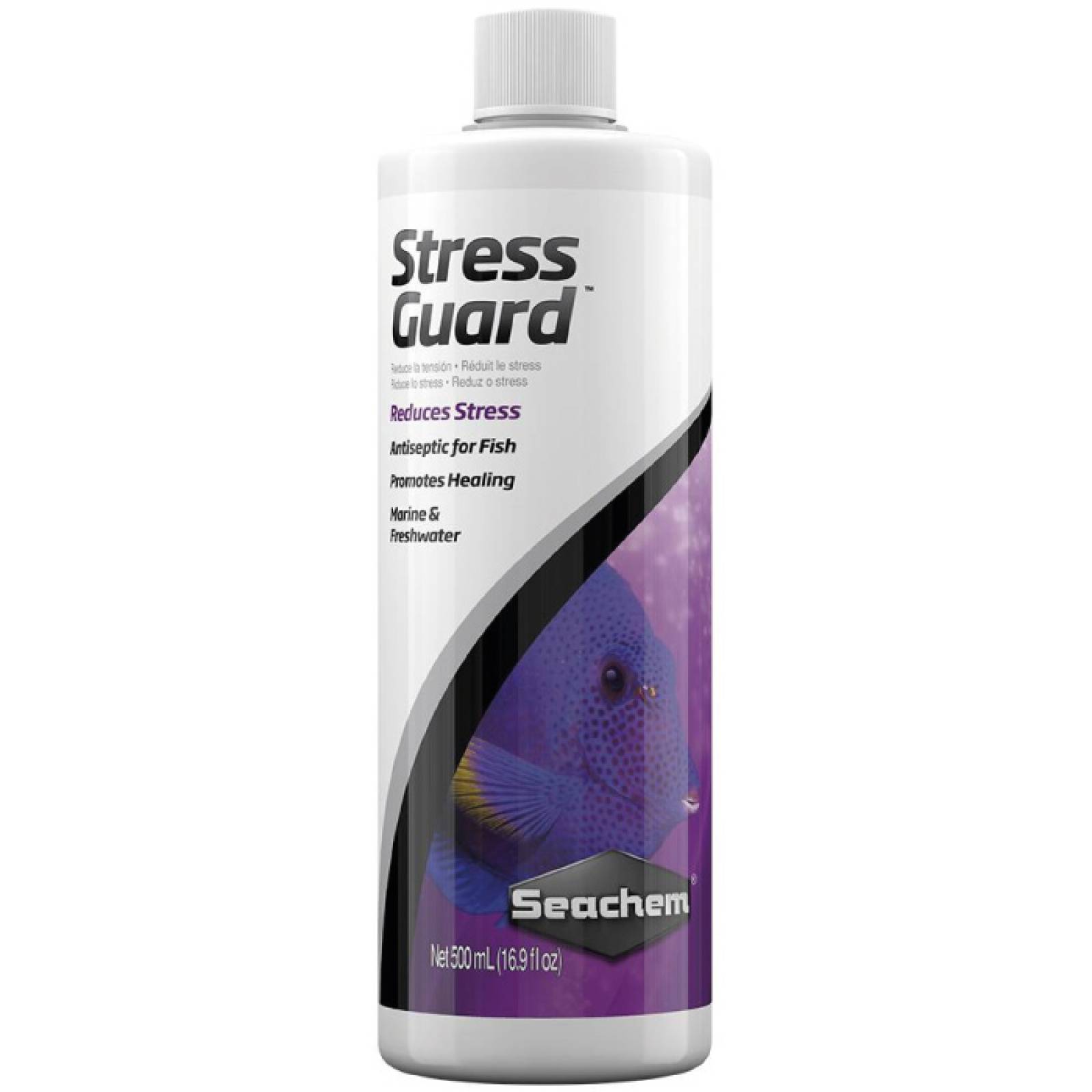 Seachem Stressguard 500 Mililitros 17 Onza Acondicionador Reduce Estrés para Peces