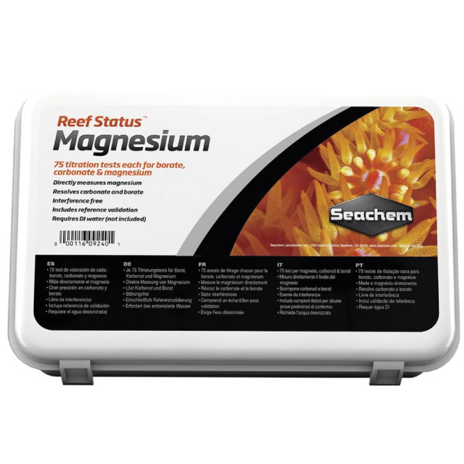 Seachem Reef Status Magnesium Carbonate & Borate 50 Test Kit de Medición