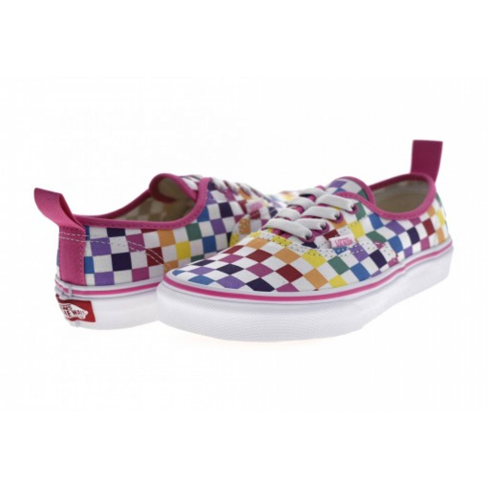 White rainbow checkered vans deals