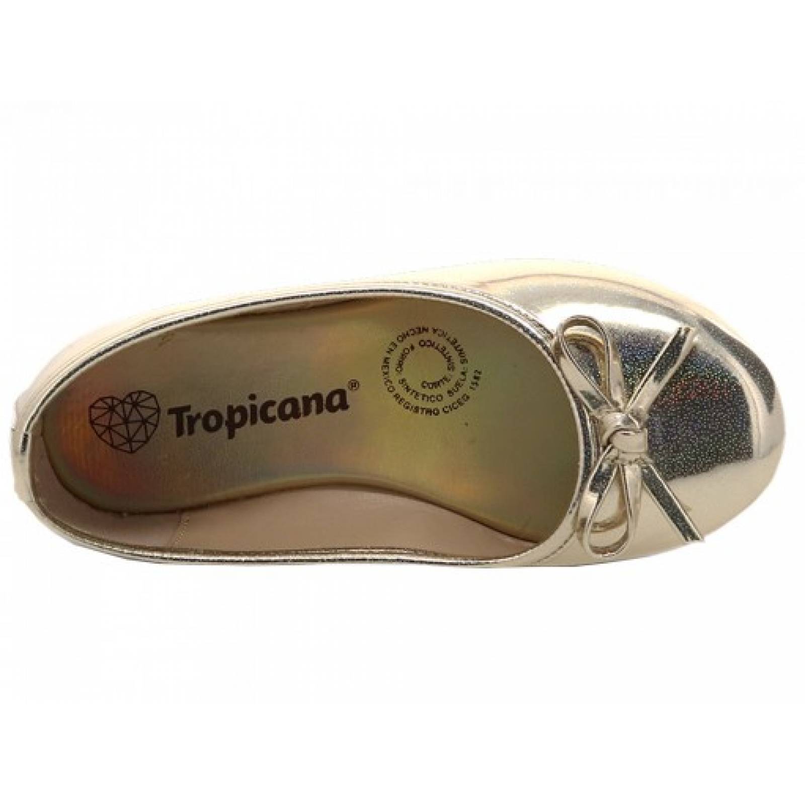 BALERINAS FLATS TROPICANA 97001 COSMOS PLATINA N V  22 24 NIÑAS
