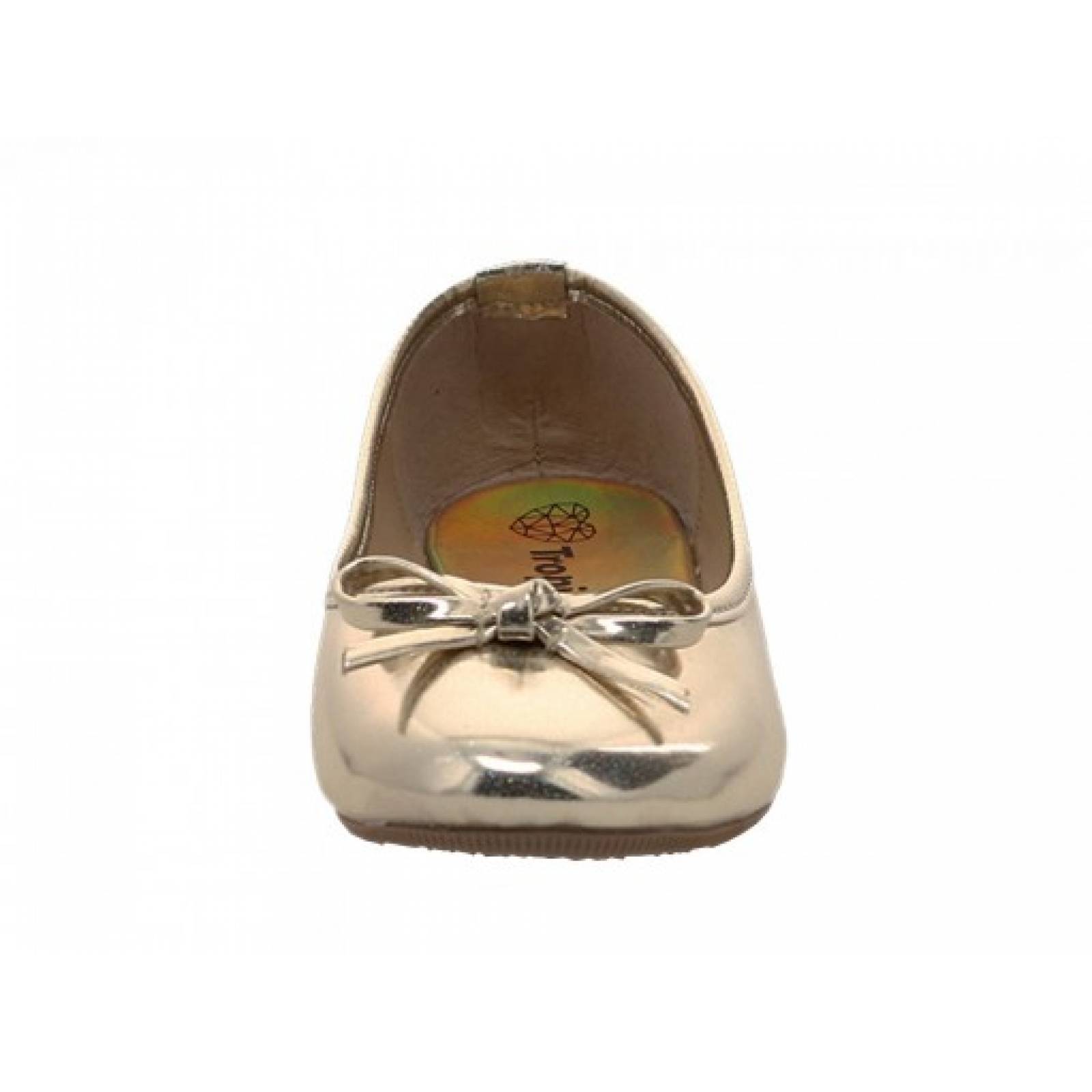BALERINAS FLATS TROPICANA 97001 COSMOS PLATINA N V  22 24 NIÑAS