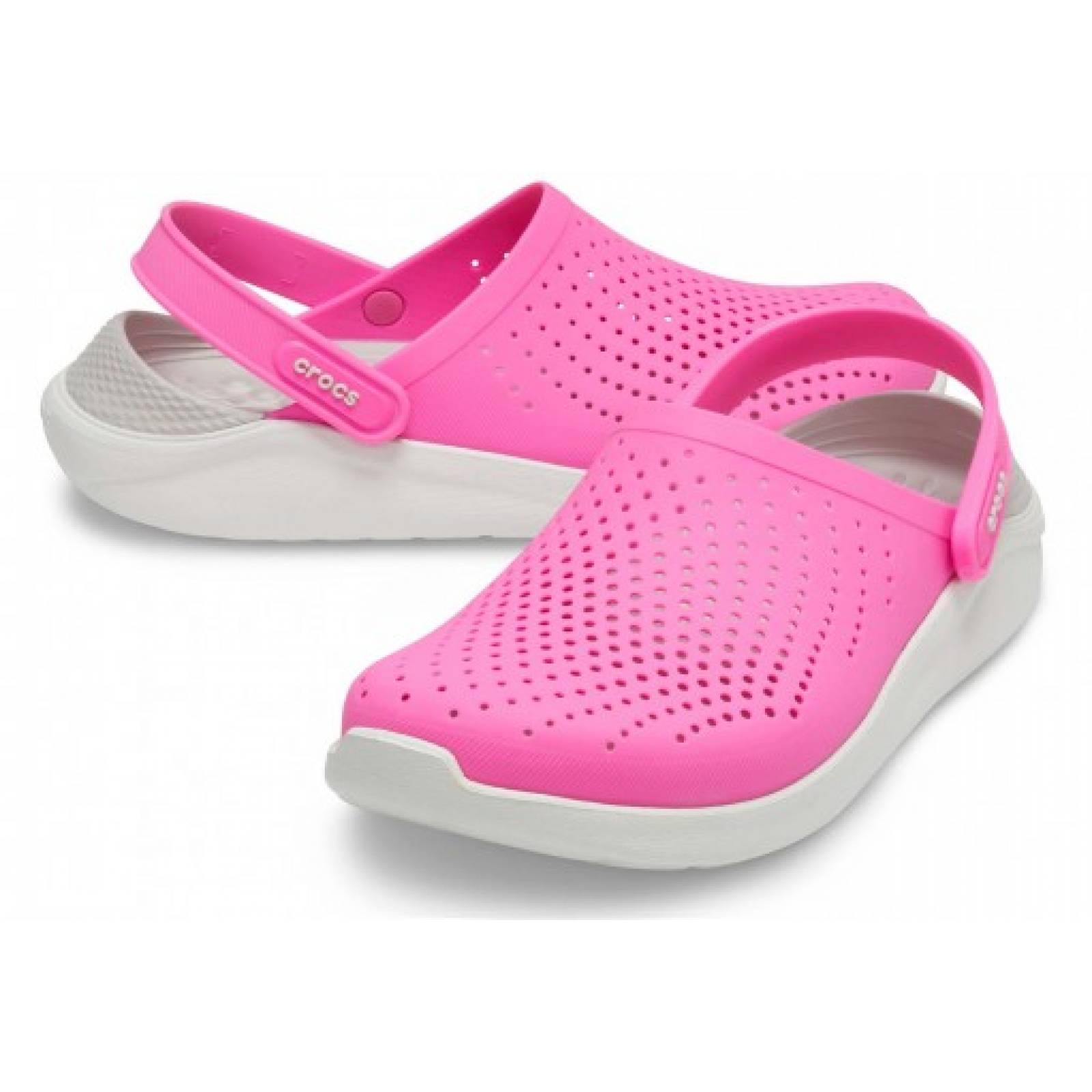 CLOGS CROCS 204592 6QV ELECTRIC PINK   ALMOST WHITE LITERIDE CLOG  22 27 DAMAS