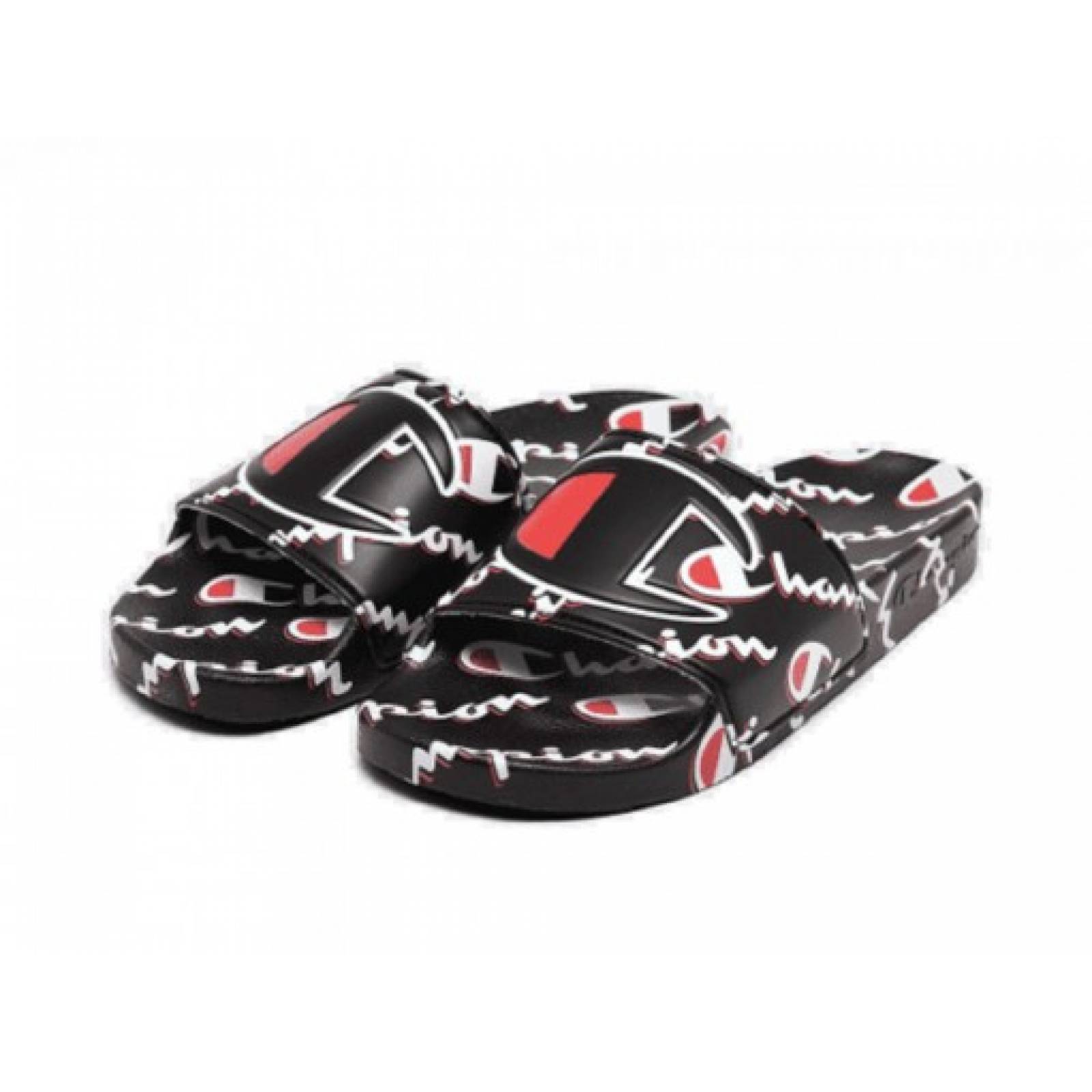 SANDALIAS CHAMPION CP 100571 M BLACK WHITE RED IPO MEGA SCRIPT  26 30 CABALLEROS