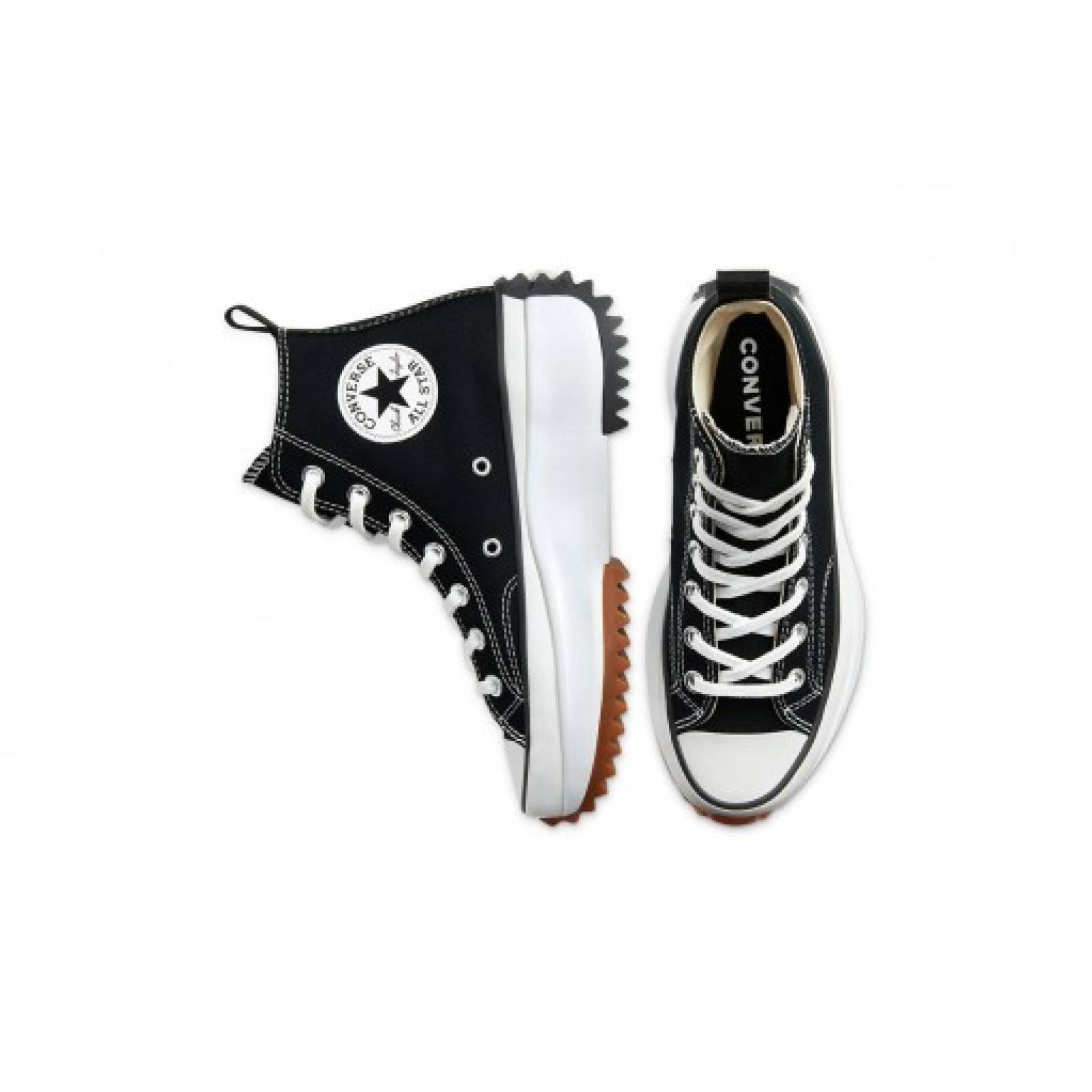 Tenis CONVERSE 166800 BLACK WHITE GUM RUN STAR HIKE HI  23 27 DAMAS