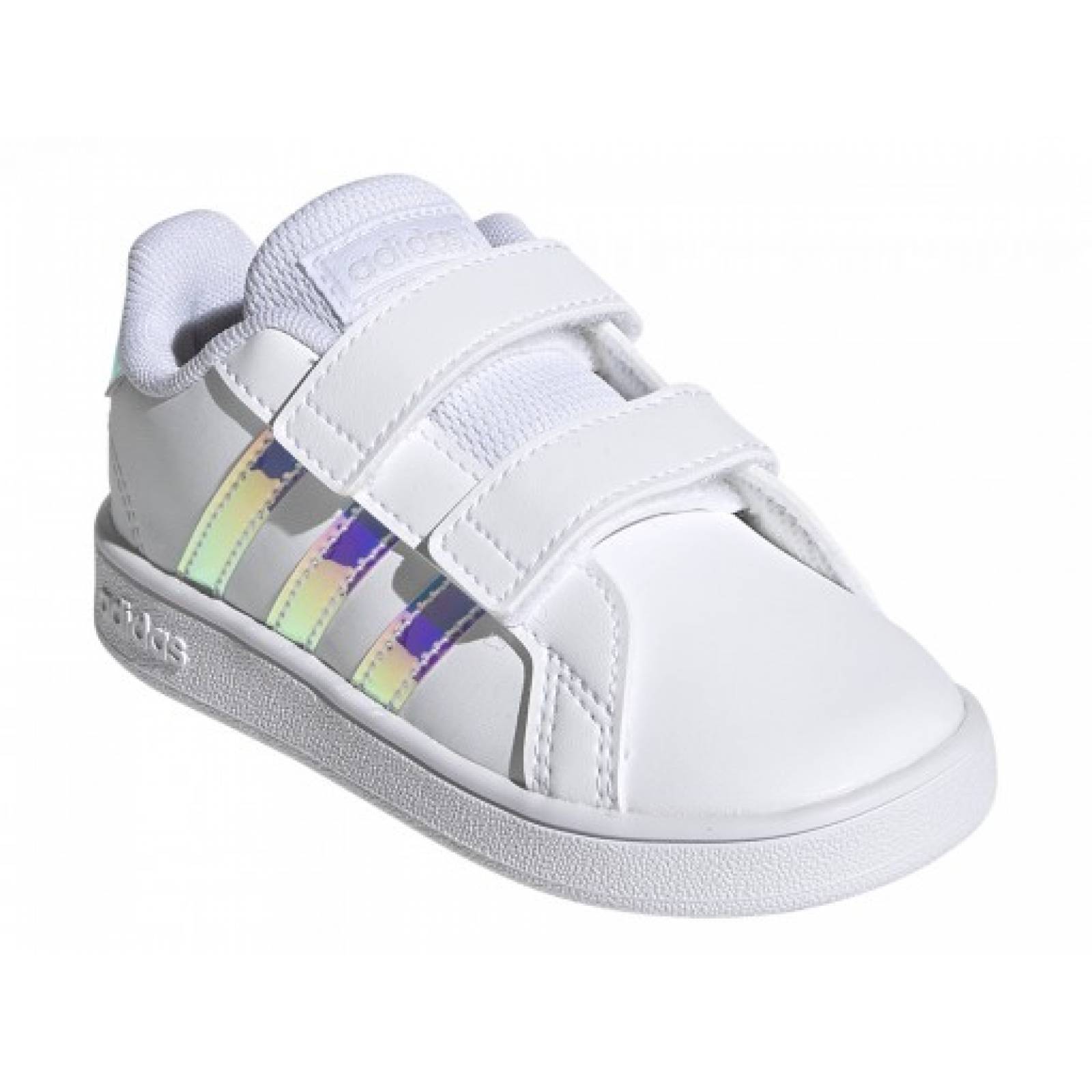 Tenis ADIDAS FW1276 CLOUD WHITE CLOUD WHITE DASH GREY GRAND COURT I  12 16 NIÑAS