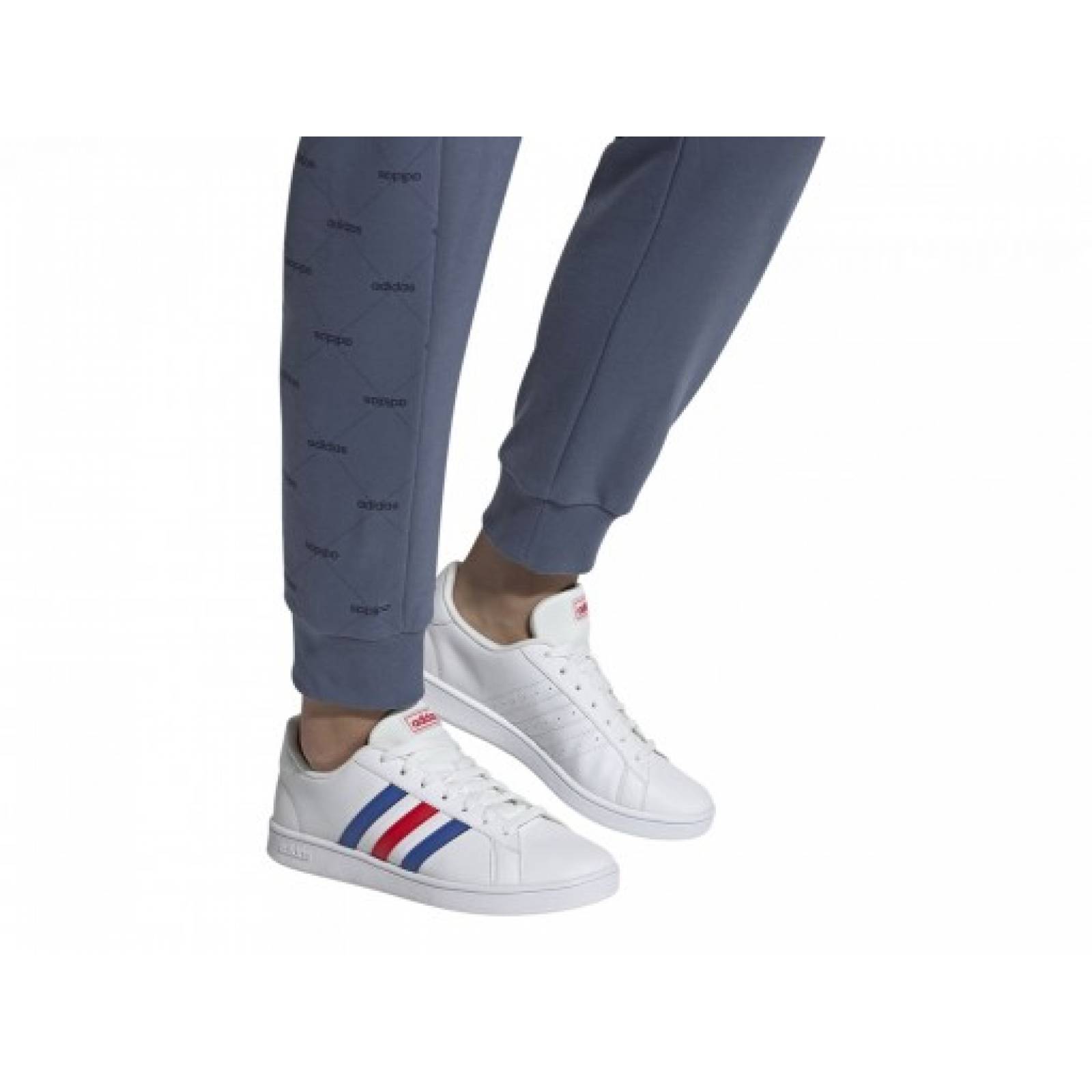 Tenis ADIDAS EE7901 CLOUD WHITE   BLUE   ACTIVE RED GRAND COURT BASE  25 30 CABALLEROS