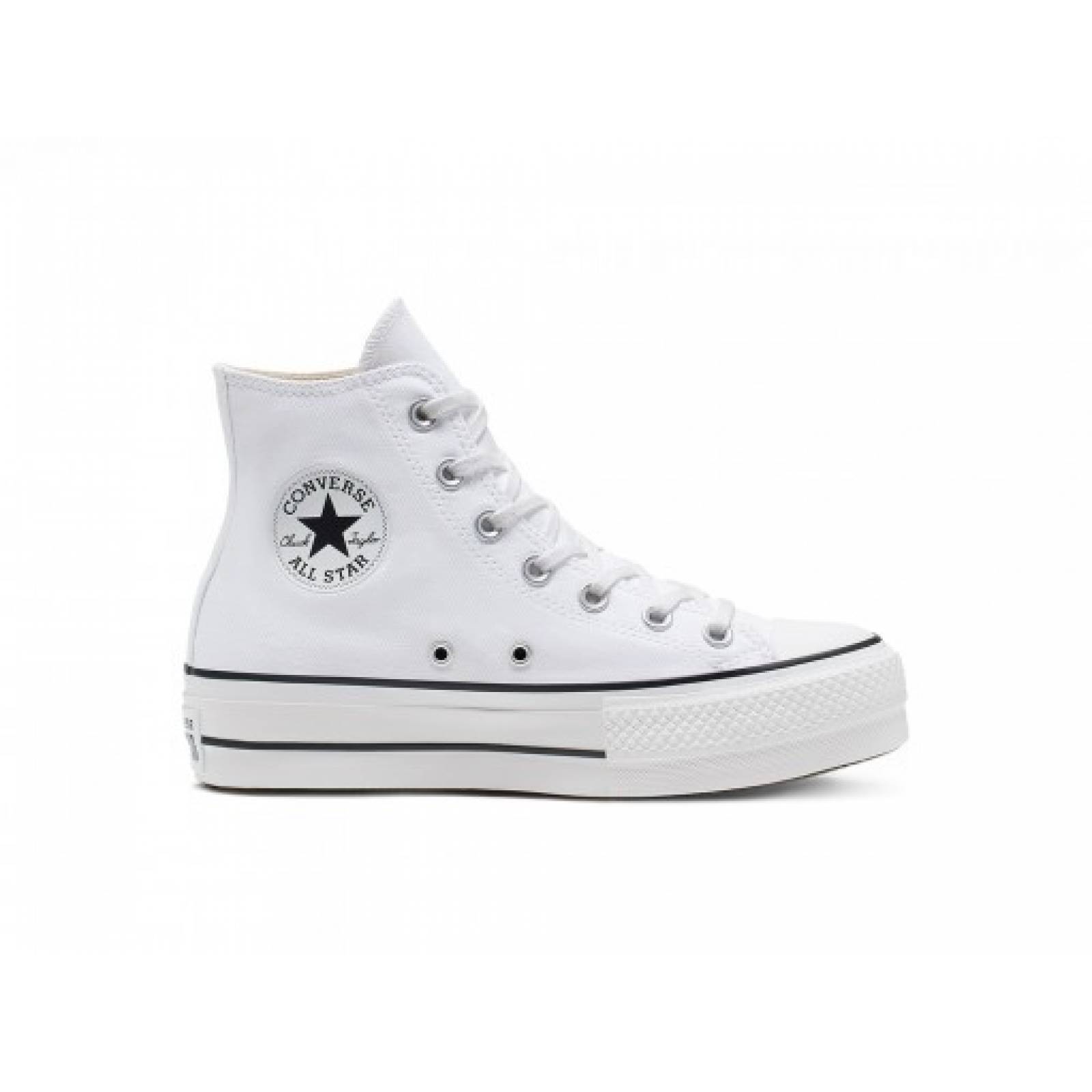 Tenis CONVERSE 560846 WHITE BLACK WHITE CHUCK TAYLOR ALL STAR LIFT HI  23 27 DAMAS