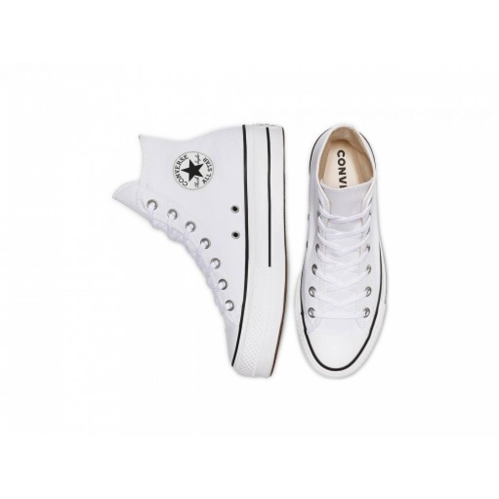 Tenis CONVERSE 560846 WHITE BLACK WHITE CHUCK TAYLOR ALL STAR LIFT HI  23 27 DAMAS