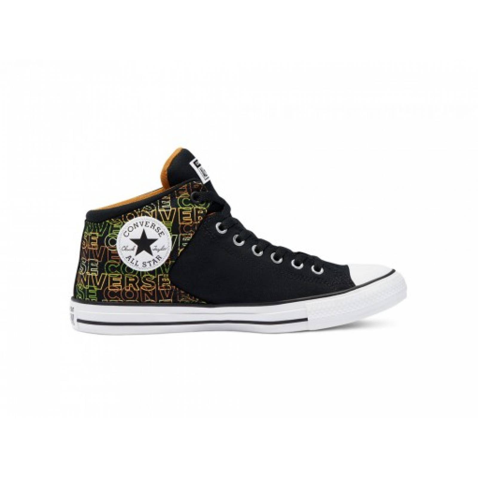 Tenis CONVERSE 170818 BLACK BOLD WASABI WHITE CHUCK TAYLOR ALL STAR HIGH STREET CANVAS WORDMARK PRINTED