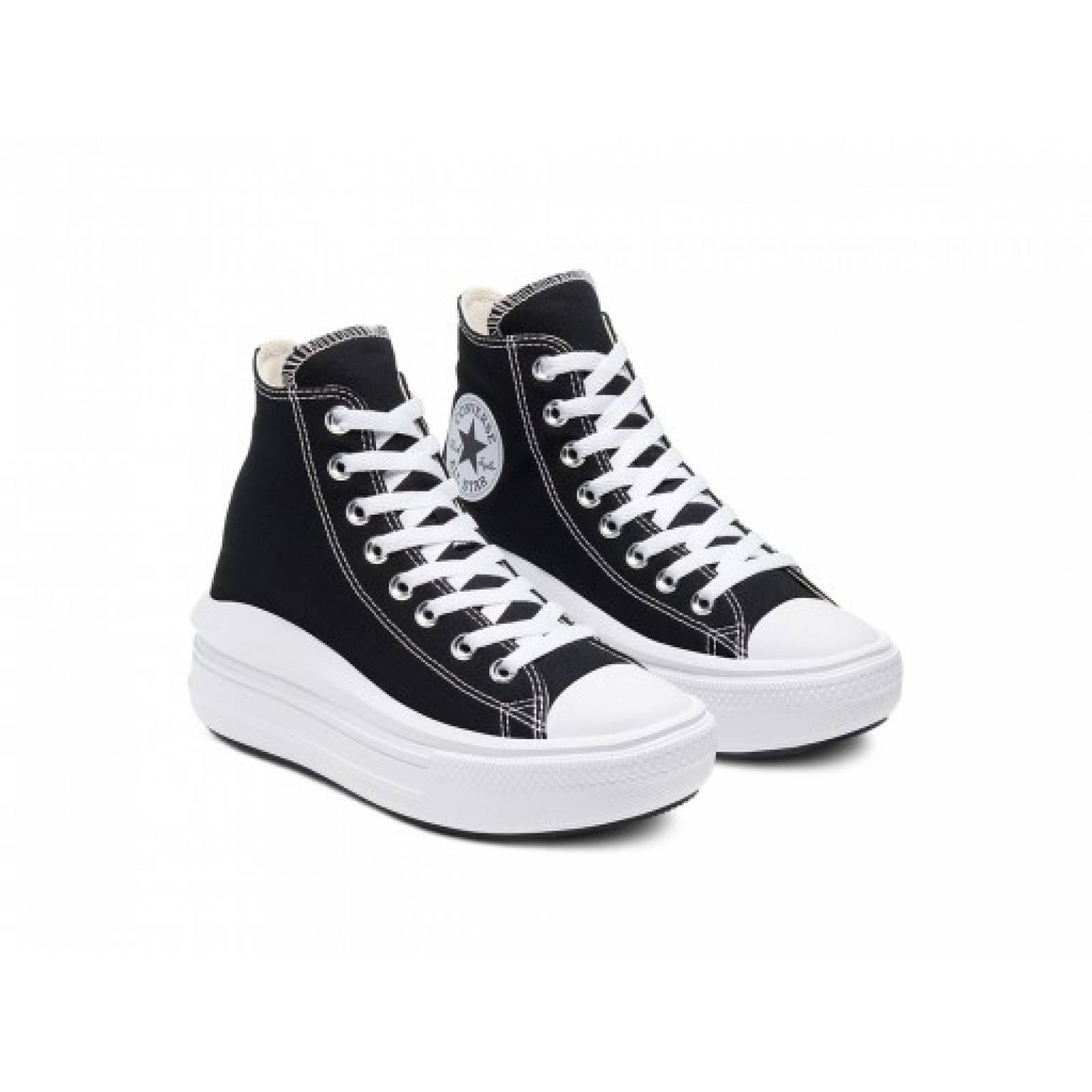 Tenis CONVERSE 568497 BLACK NATURAL IVORY WHITE CHUCK TAYLOR ALL STAR MOVE PLATFORM  23 27 DAMAS
