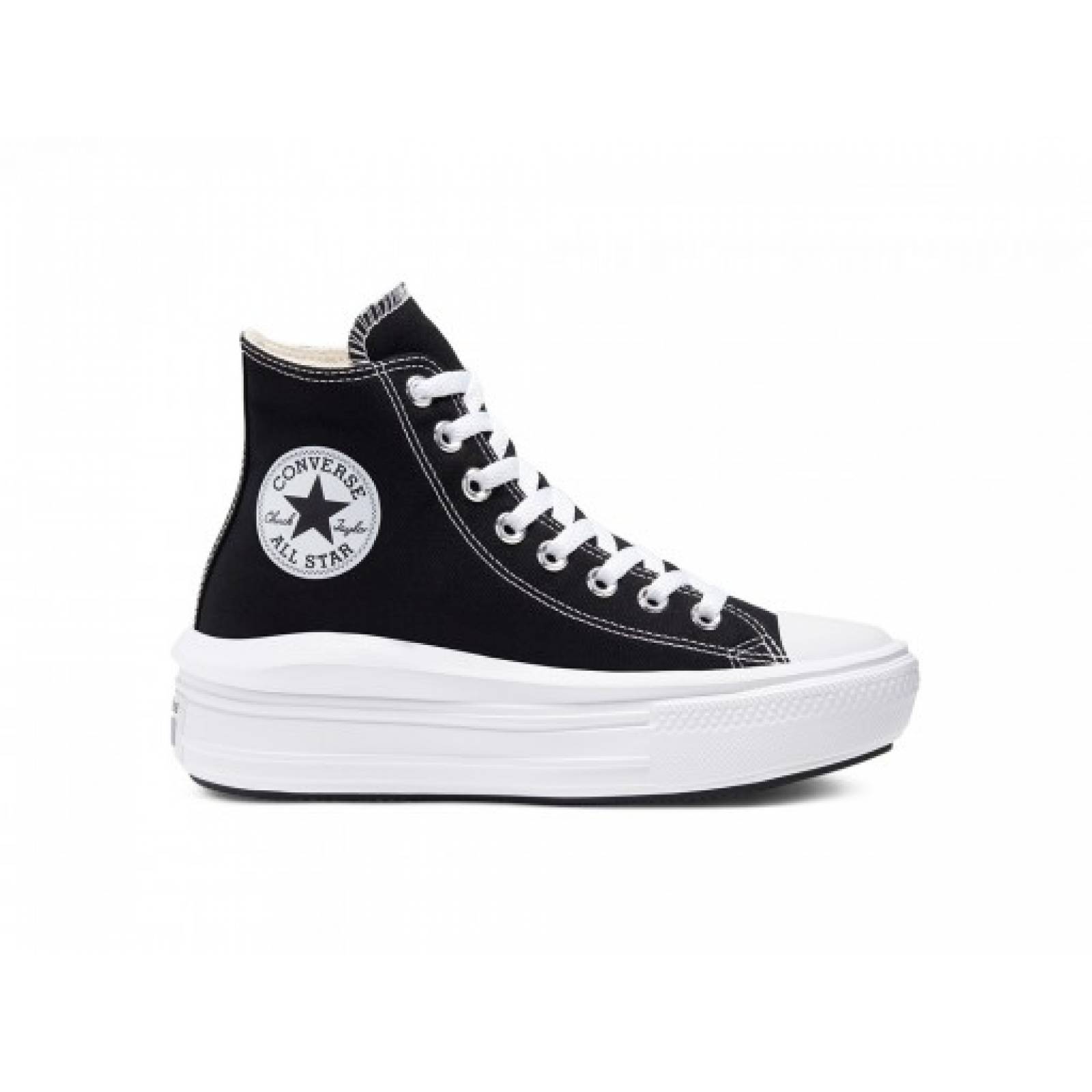 Tenis CONVERSE 568497 BLACK NATURAL IVORY WHITE CHUCK TAYLOR ALL STAR MOVE PLATFORM  23 27 DAMAS